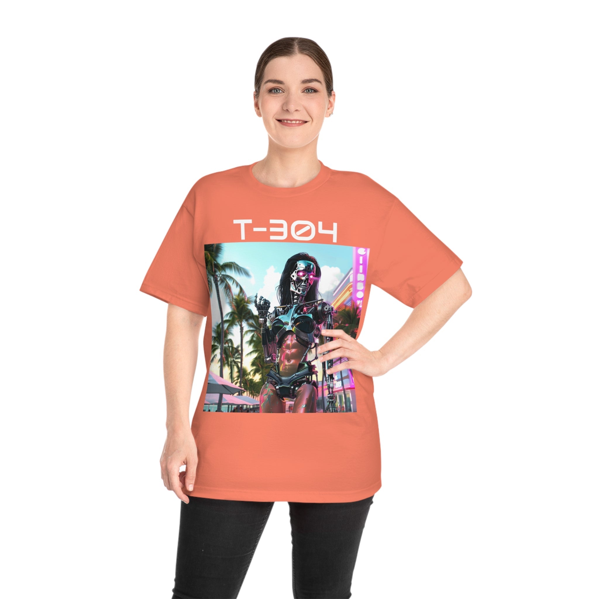 Future Chic: Retro Sci-Fi T-304 'On-Fleek Assassin Glam Gal Unisex Hammer™ T-Shirt - The Ultimate Fusion of Fashion and Fantasy