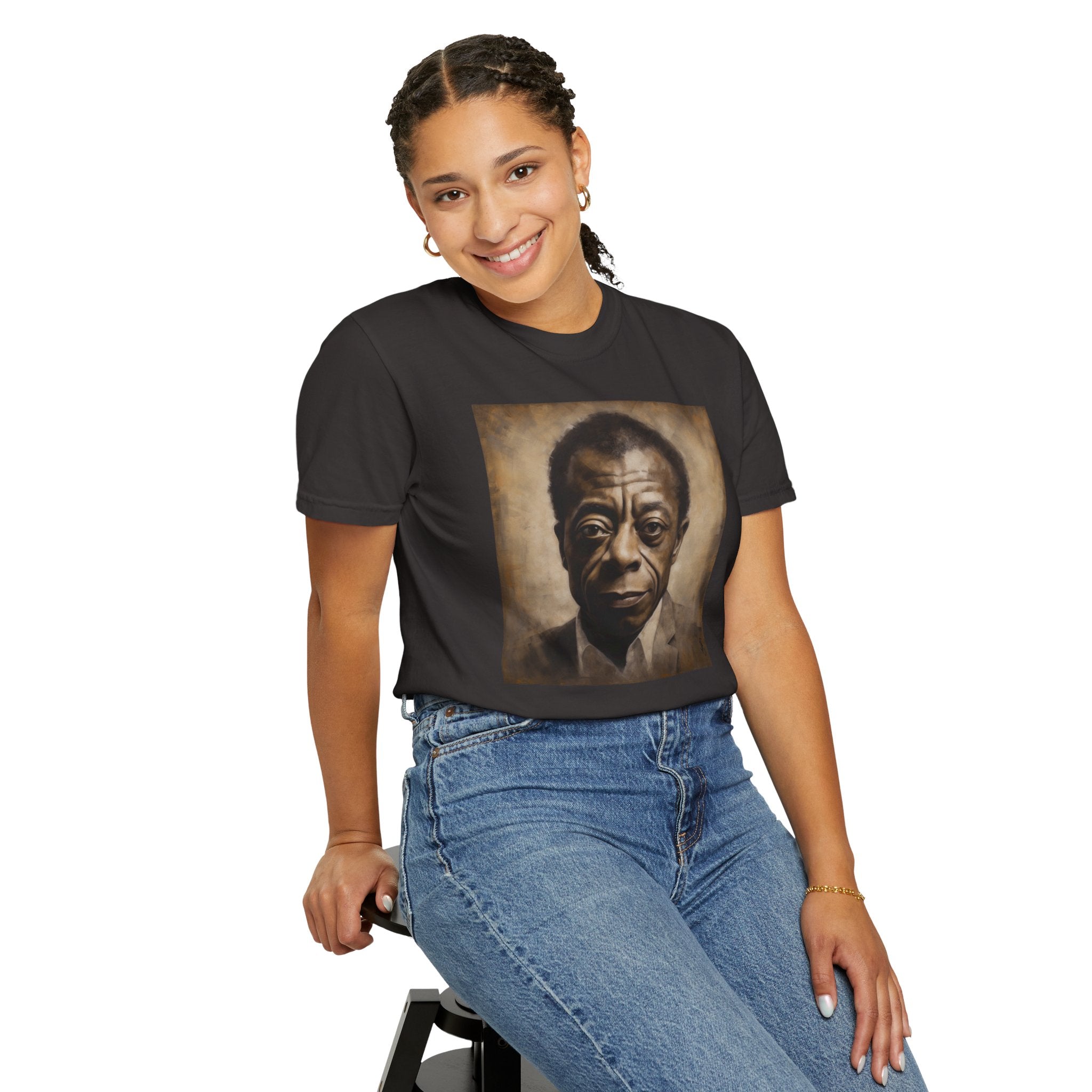 Show Civil Rights Support and Awareness in Comfort With Portrait of Iconic African American Pioneer Portrait Unisex Garment-Dyed T-shirt - Tribute to a Renowned Writer and Civil Rights Activist Ideal For History Scholars