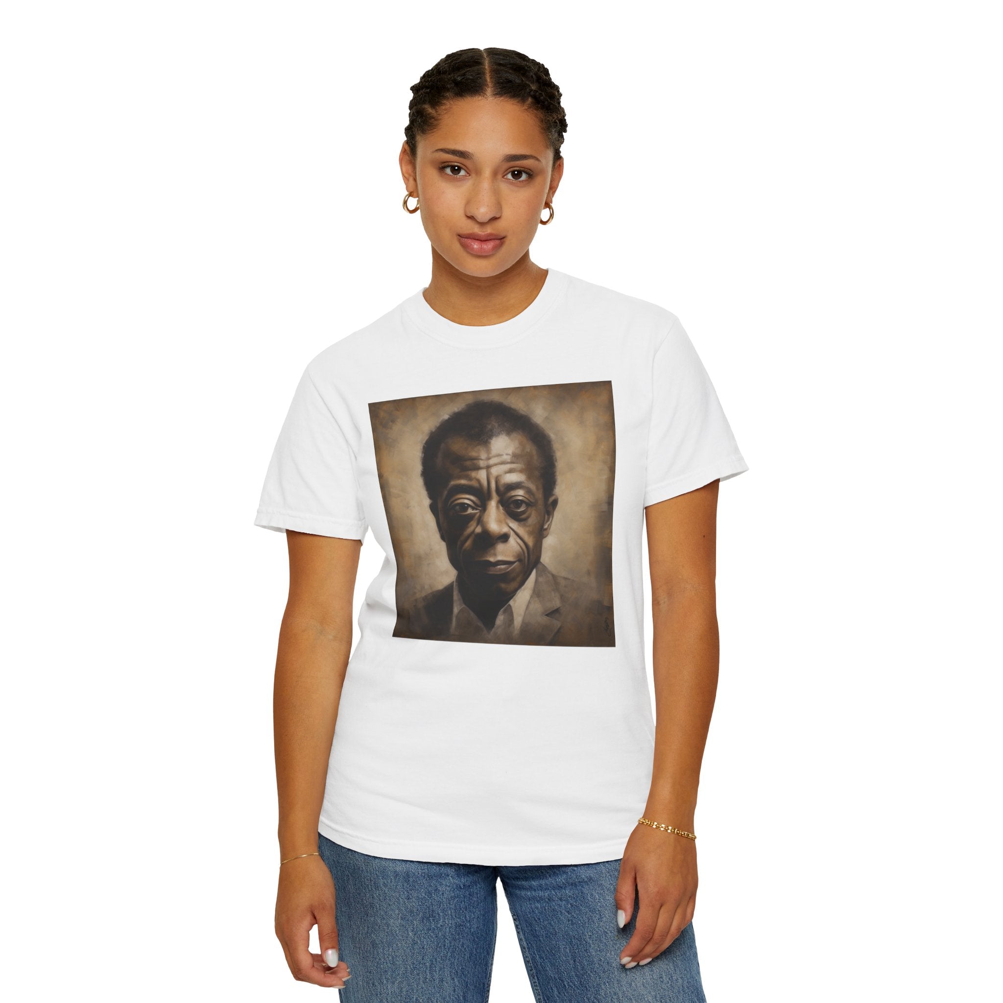 Show Civil Rights Support and Awareness in Comfort With Portrait of Iconic African American Pioneer Portrait Unisex Garment-Dyed T-shirt - Tribute to a Renowned Writer and Civil Rights Activist Ideal For History Scholars