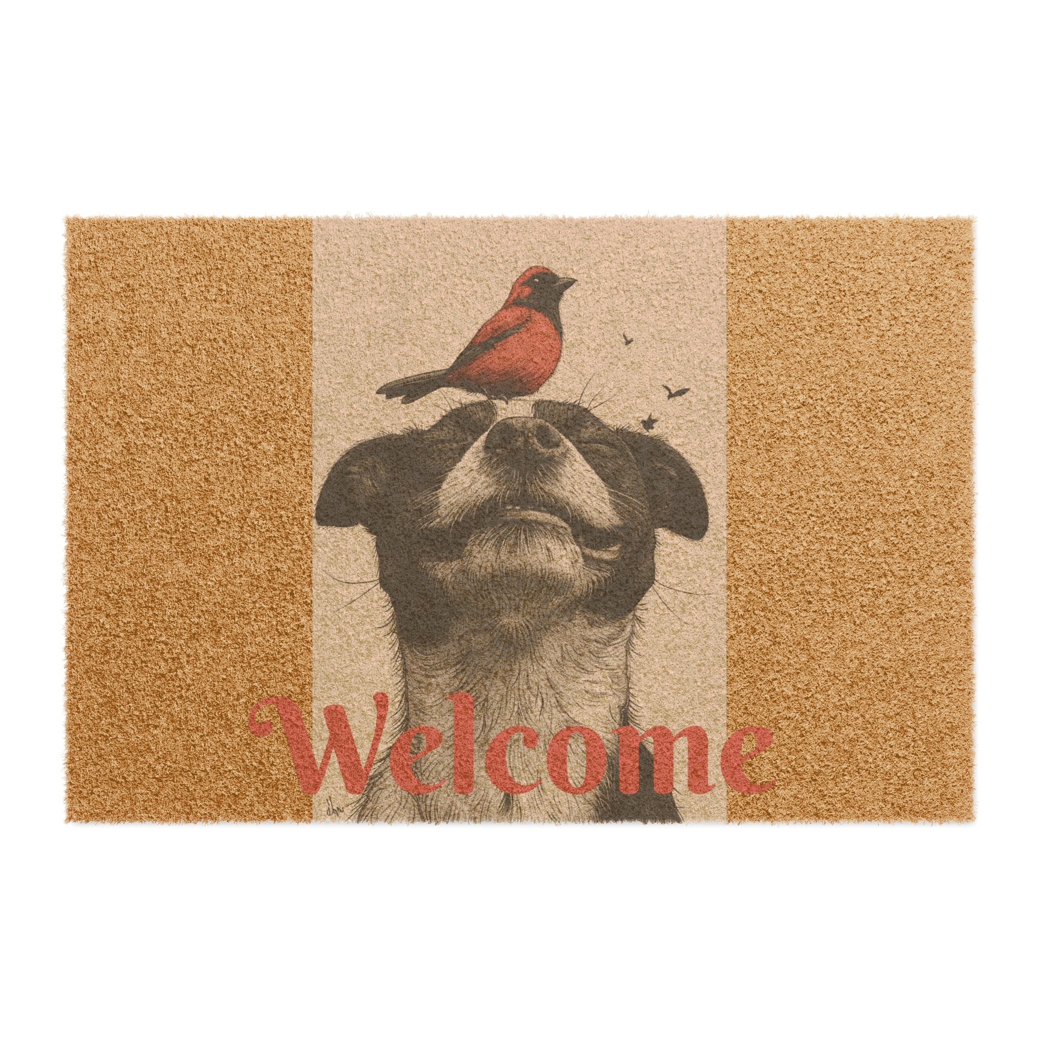 Eco-Friendly Birdie and Doggy Pal Doormat - Sustainable Entryway Decor for Greener Living, Easy to Clean, Durable