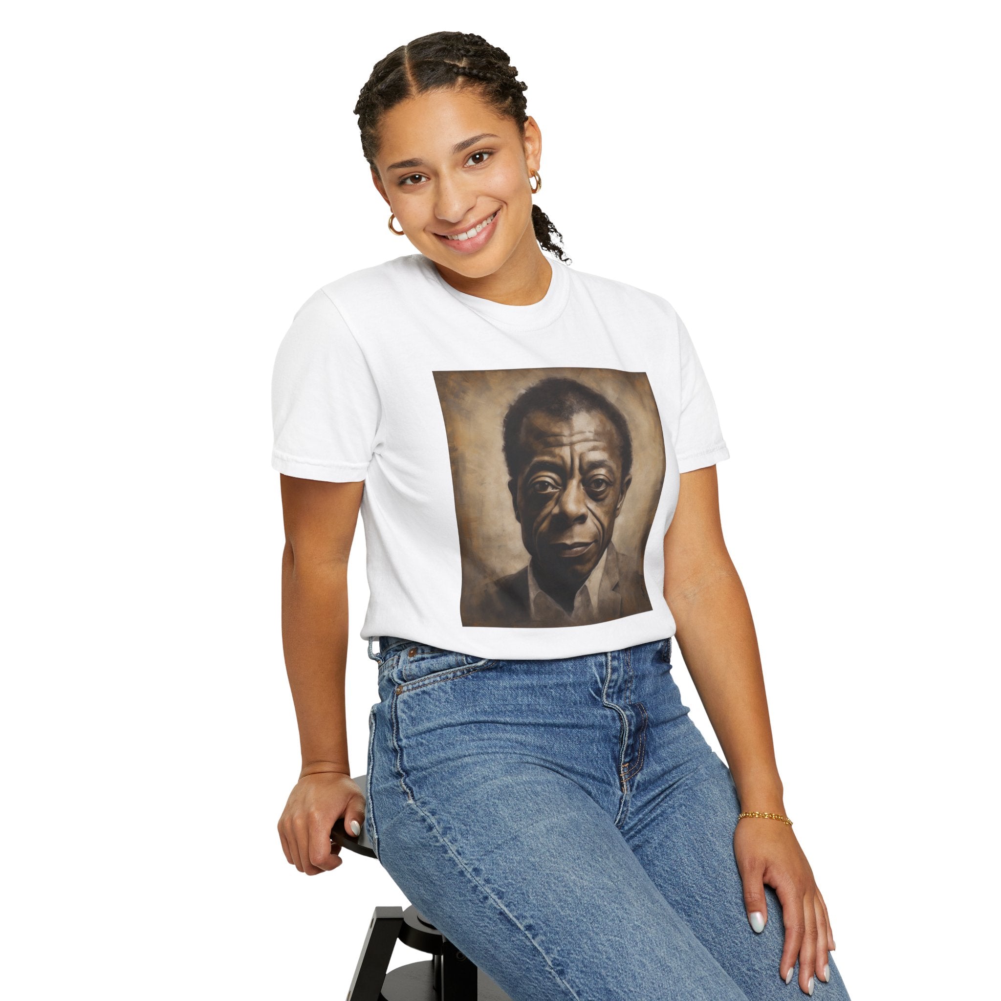 Show Civil Rights Support and Awareness in Comfort With Portrait of Iconic African American Pioneer Portrait Unisex Garment-Dyed T-shirt - Tribute to a Renowned Writer and Civil Rights Activist Ideal For History Scholars