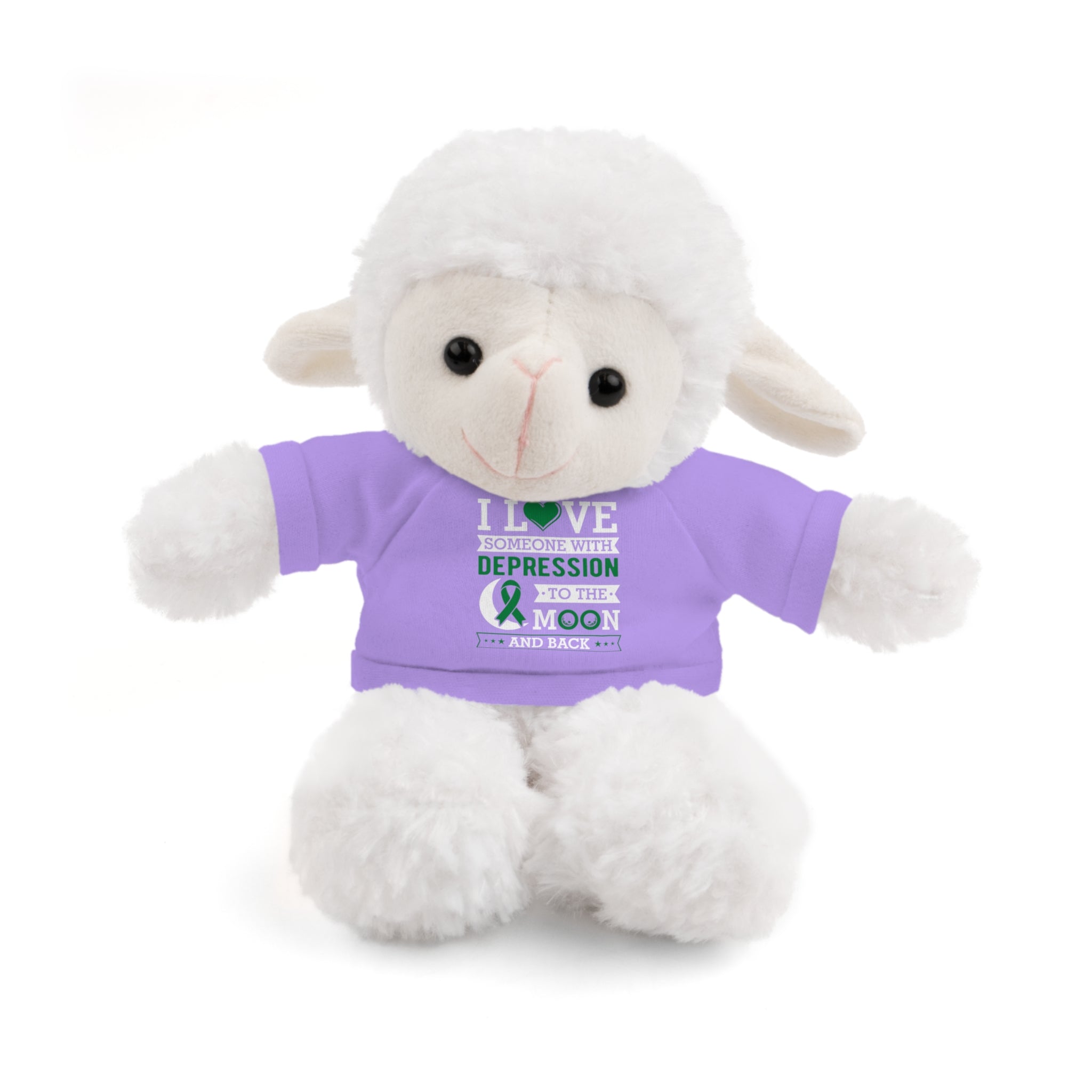 Show Your Love and Support with 'I Love Someone with Depression' Stuffed Animals - Furry Friend Wears Heartfelt Message Tee