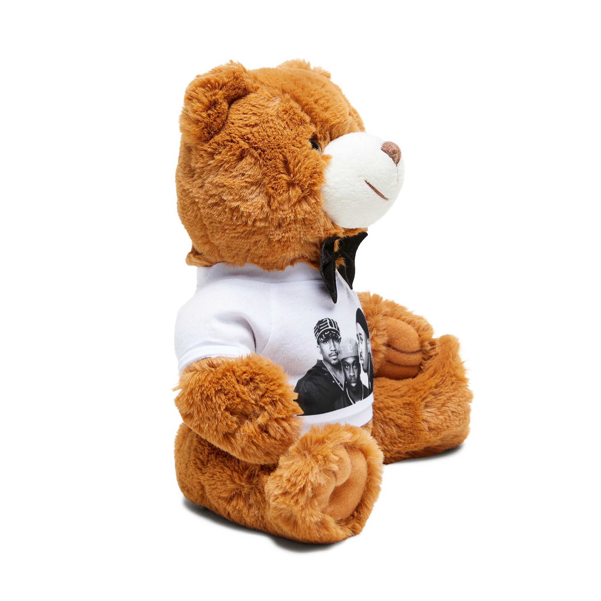 Join the World Tour! Perfect Music Lovers Gift Hip Hop Hugs Teddy Bear with Iconic Old School Hip Hop Group T-Shirt - Nostalgic Plush Toy for Music Enthusiasts