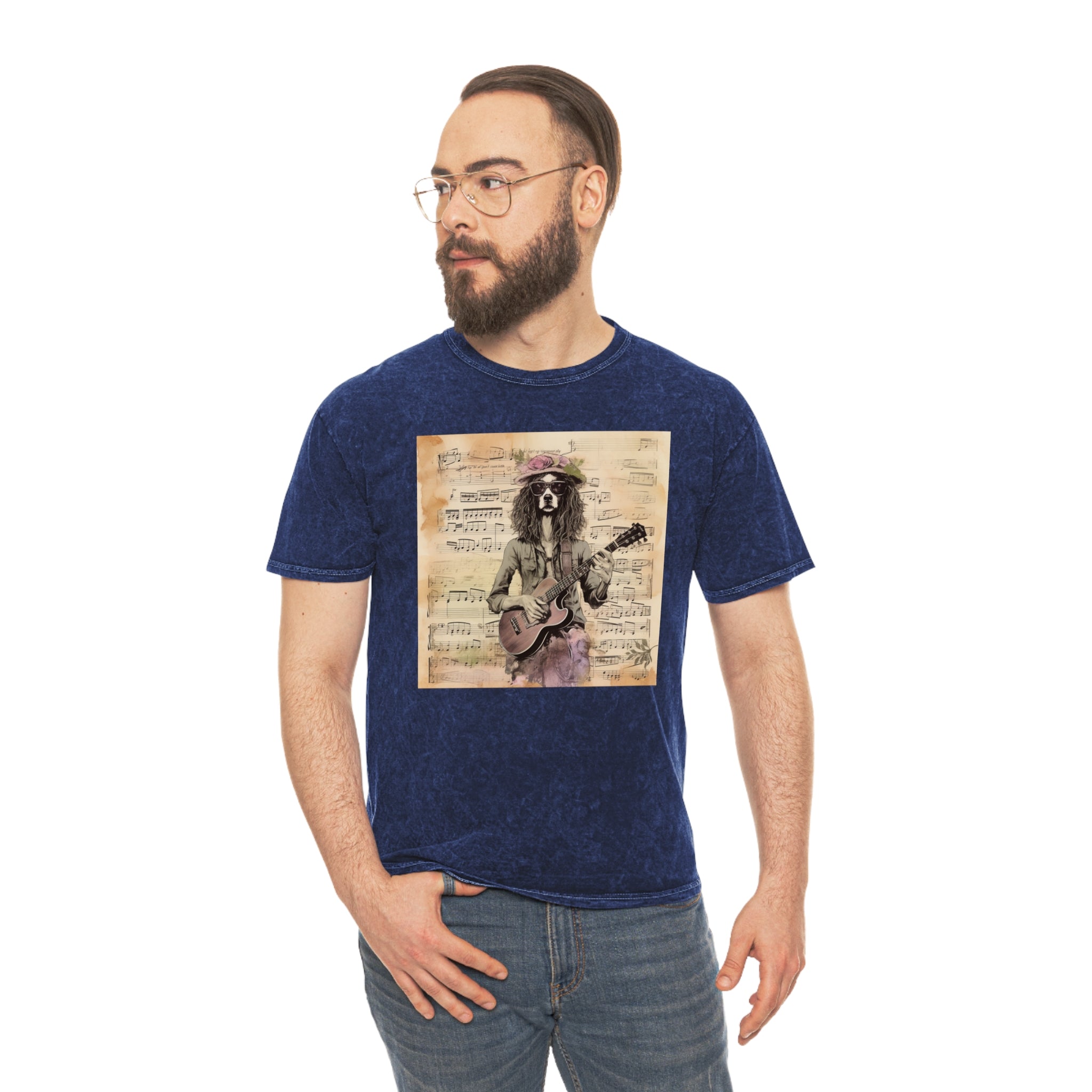 Express Your Musical Passion with the Frontdog Guitar Leader of Band Unisex Mineral Wash T-Shirt - Perfect for Music Enthusiasts and Fashion-Forward Individuals