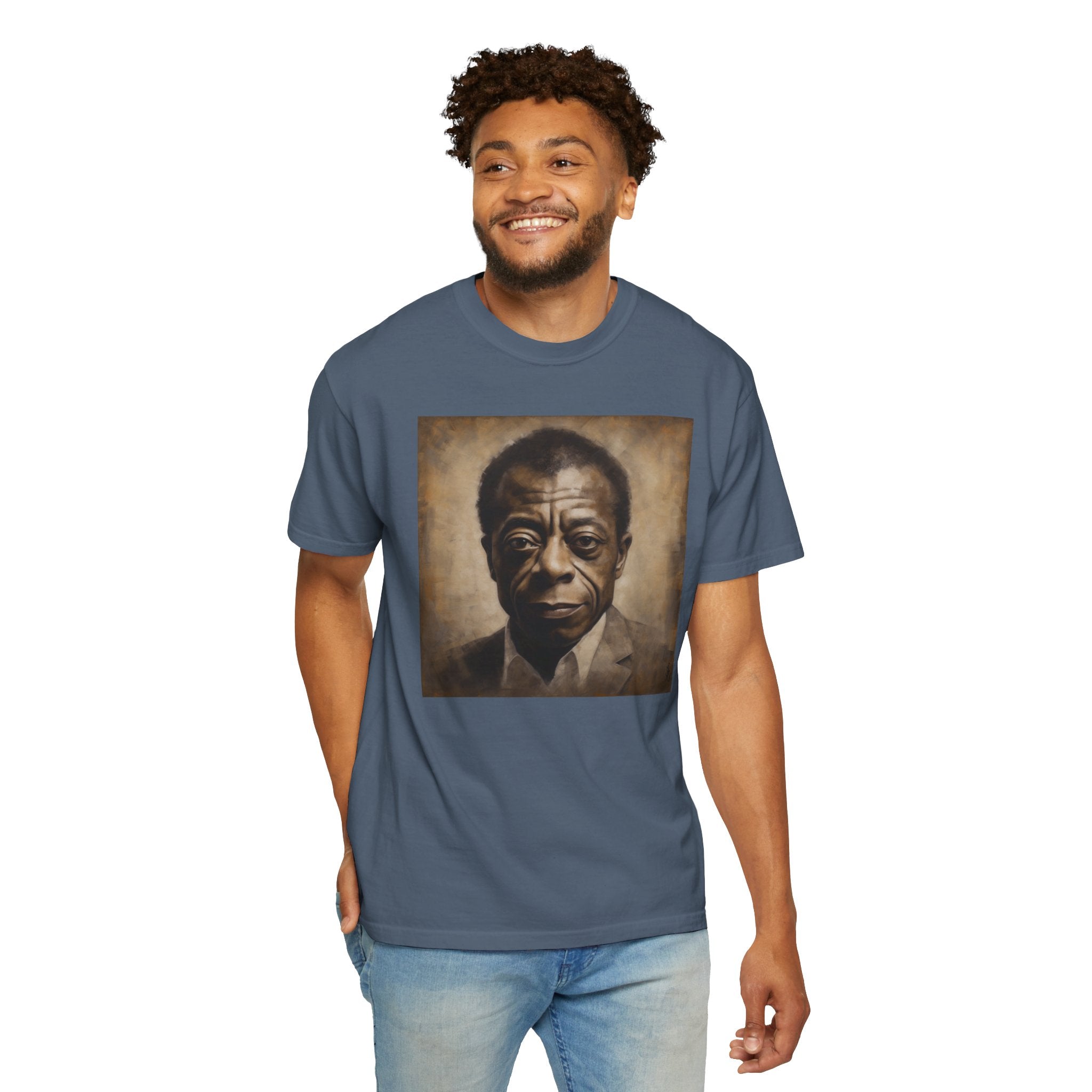 Show Civil Rights Support and Awareness in Comfort With Portrait of Iconic African American Pioneer Portrait Unisex Garment-Dyed T-shirt - Tribute to a Renowned Writer and Civil Rights Activist Ideal For History Scholars