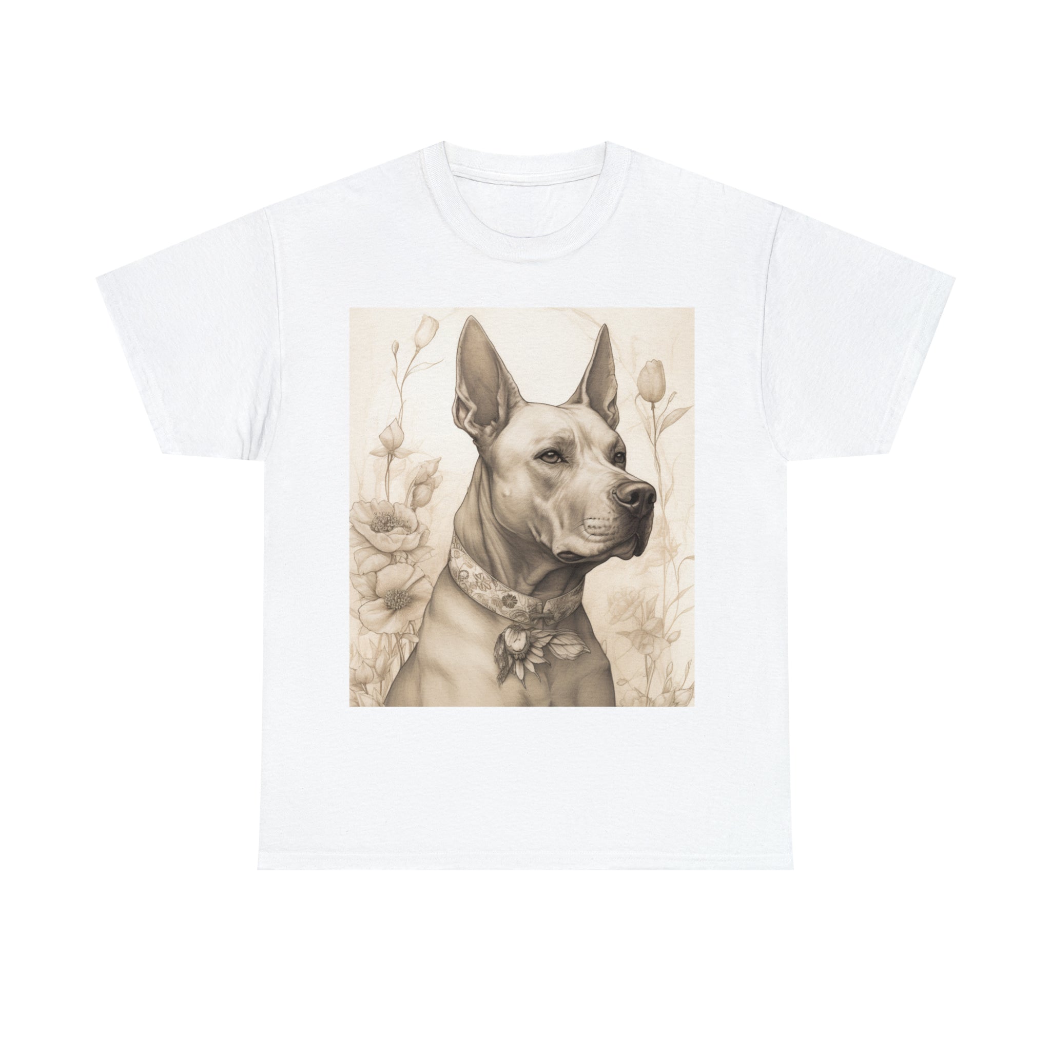 Unisex Heavy Cotton Tee-"Noble Canine" Heavy Cotton Tee - Unisex, Perfect for Dog Lovers & Art Enthusiasts