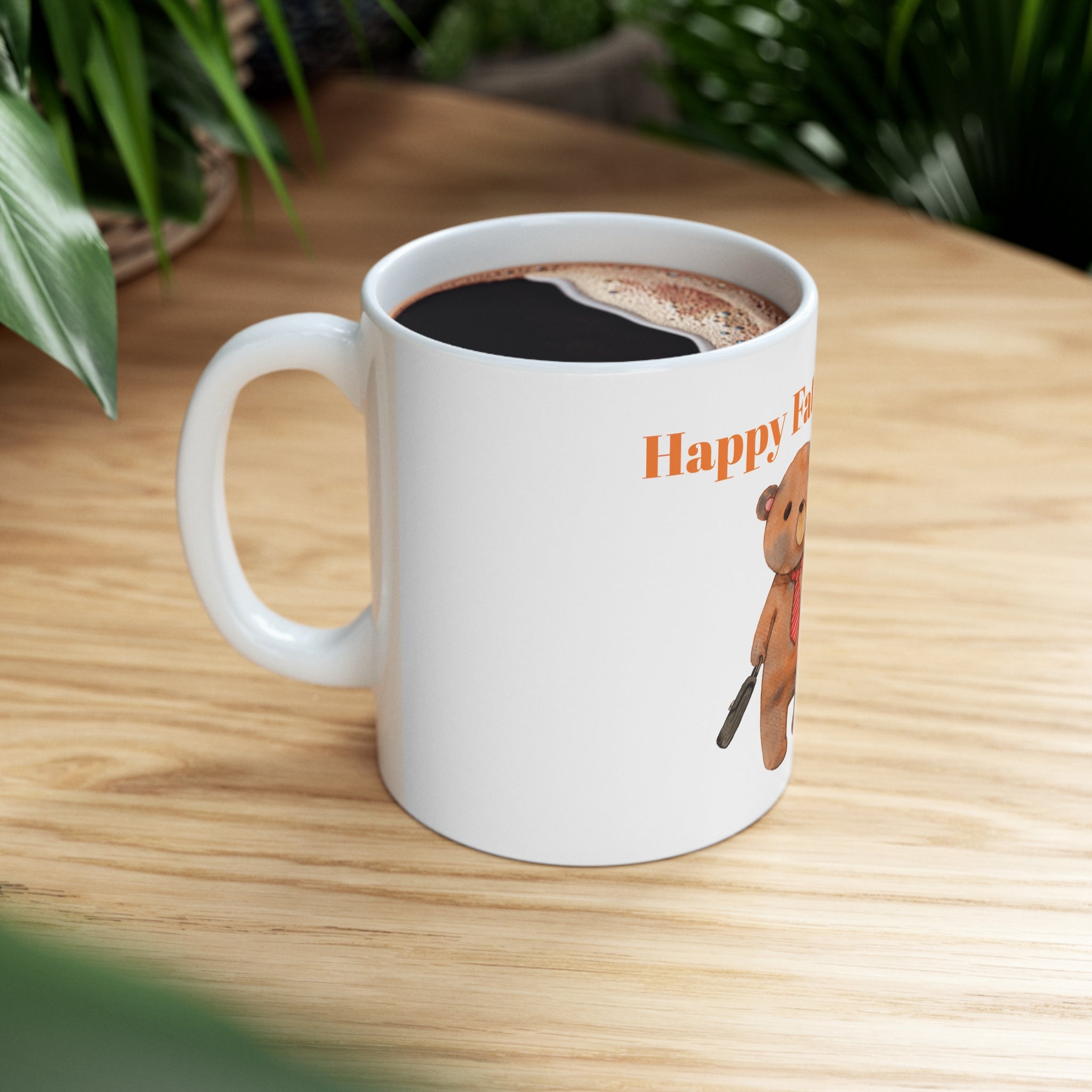 Ceramic Mug 11oz - Happy Fathers Day!! - Featuring Heartwarming Bear and Cub Design - Perfect Gift for Celebrating Fatherhood"