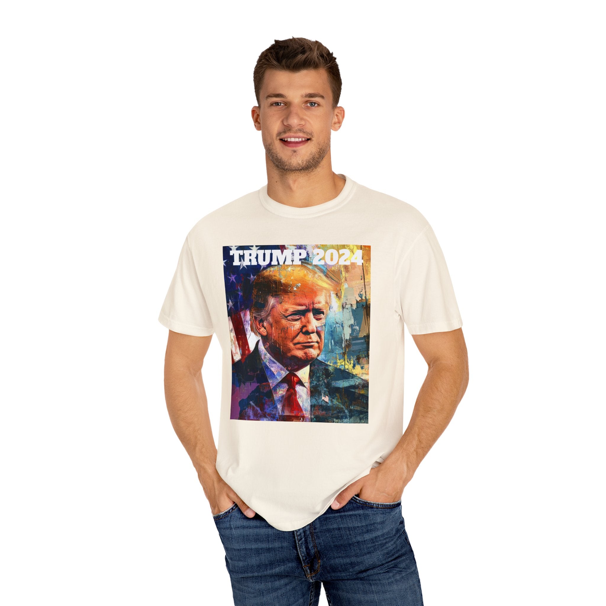 Stand with Strength: Trump 2024 Unisex Garment-Dyed T-Shirt - Wear Your Support Proudly