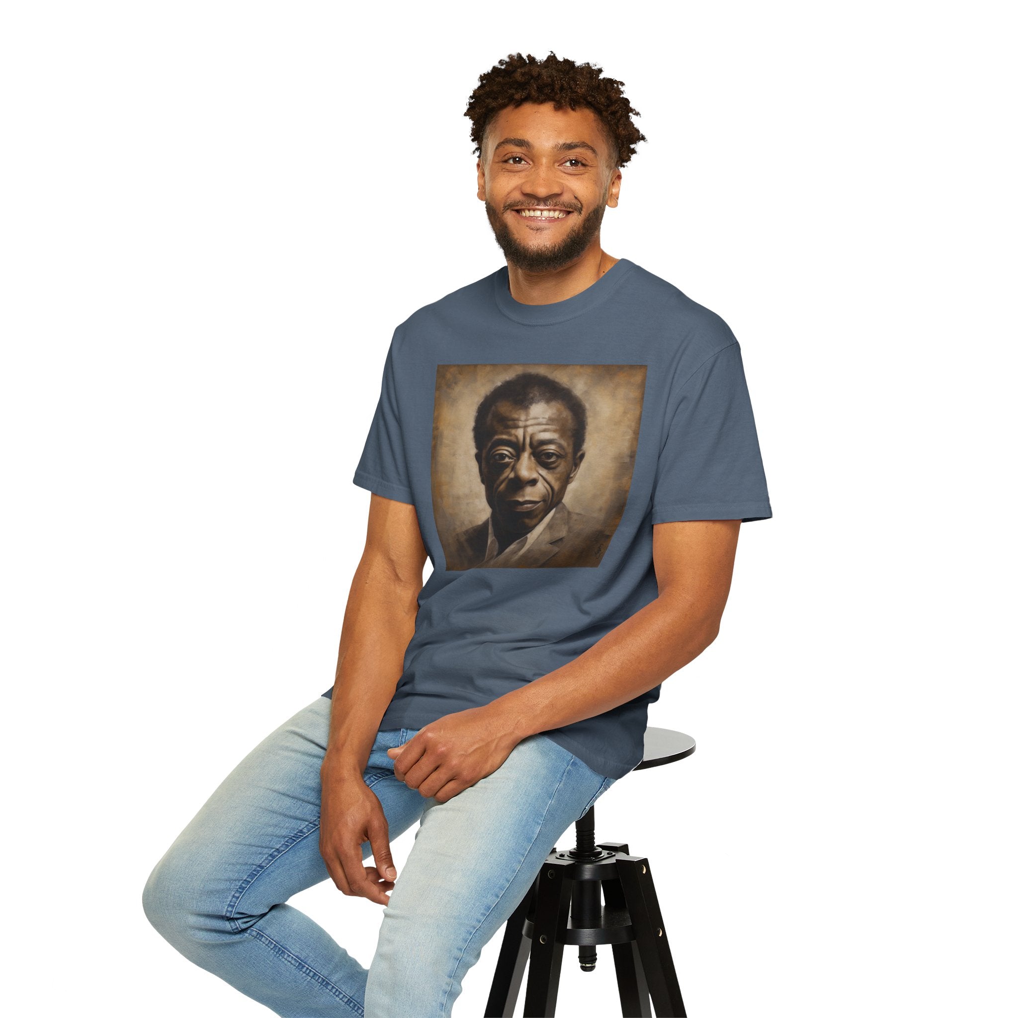 Show Civil Rights Support and Awareness in Comfort With Portrait of Iconic African American Pioneer Portrait Unisex Garment-Dyed T-shirt - Tribute to a Renowned Writer and Civil Rights Activist Ideal For History Scholars