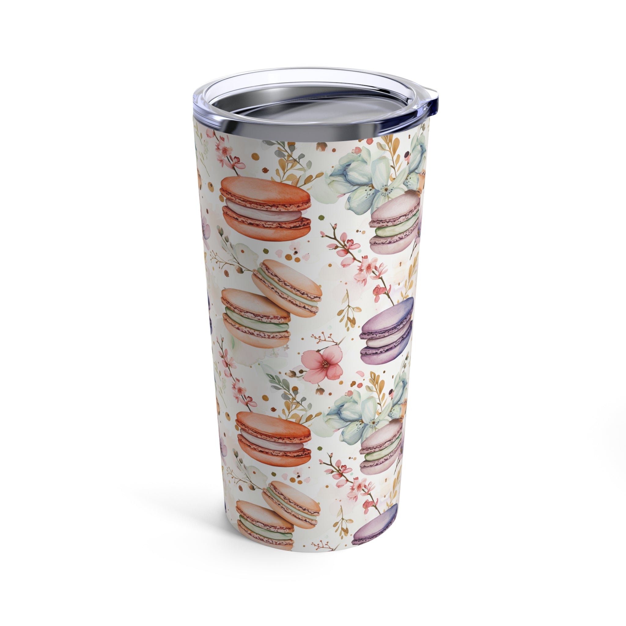Colorful Macaroon Pattern Tumbler 20oz for Hot and Cold Drinks