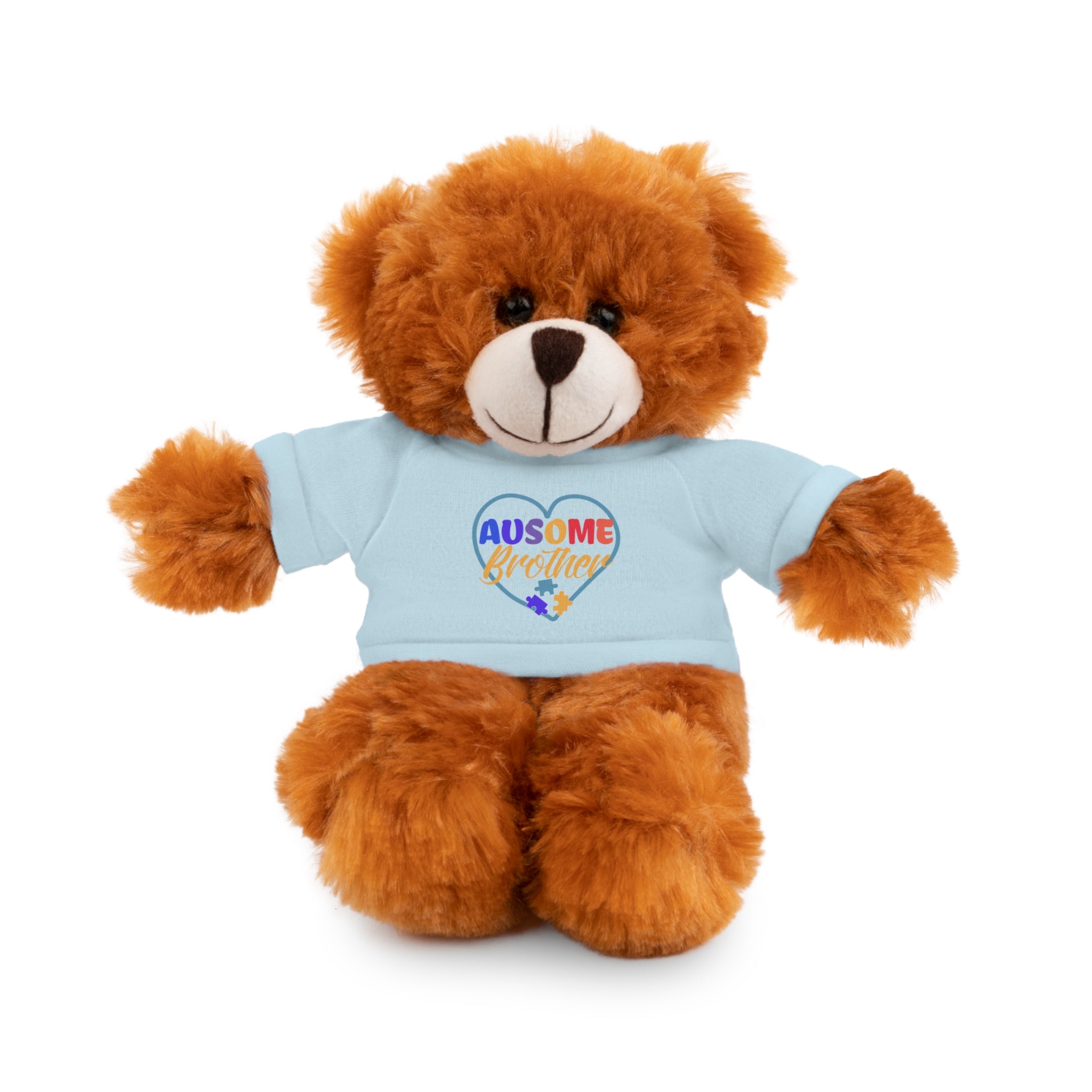 Show Support for Autism Sufferers and celebrate Your 'Ausome Brother' with Autism Awareness Stuffed Bear - Customized Tee Included