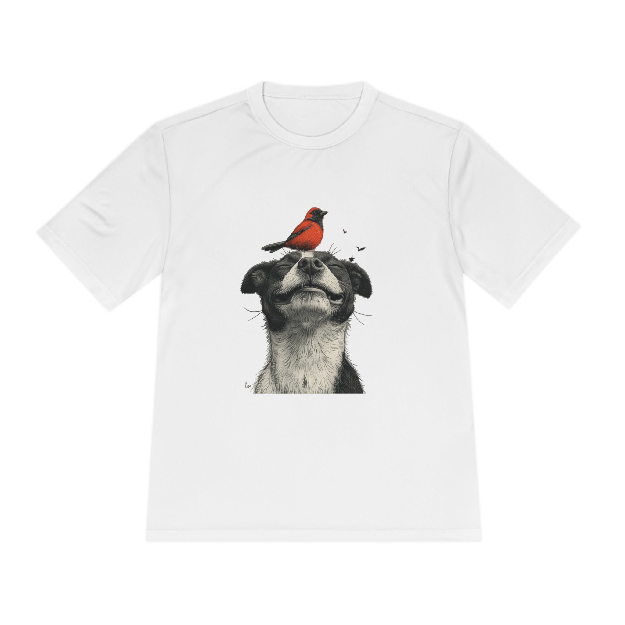 Perfect for Casual Fridays! Dog and Bird Pals Unisex MoistuDog and Bird Pals Unisex Moisture Wicking Tee - Comfortable and Stylish Apparel for Animal Loversre Wicking Tee - Comfortable and Stylish Apparel for Animal Lovers