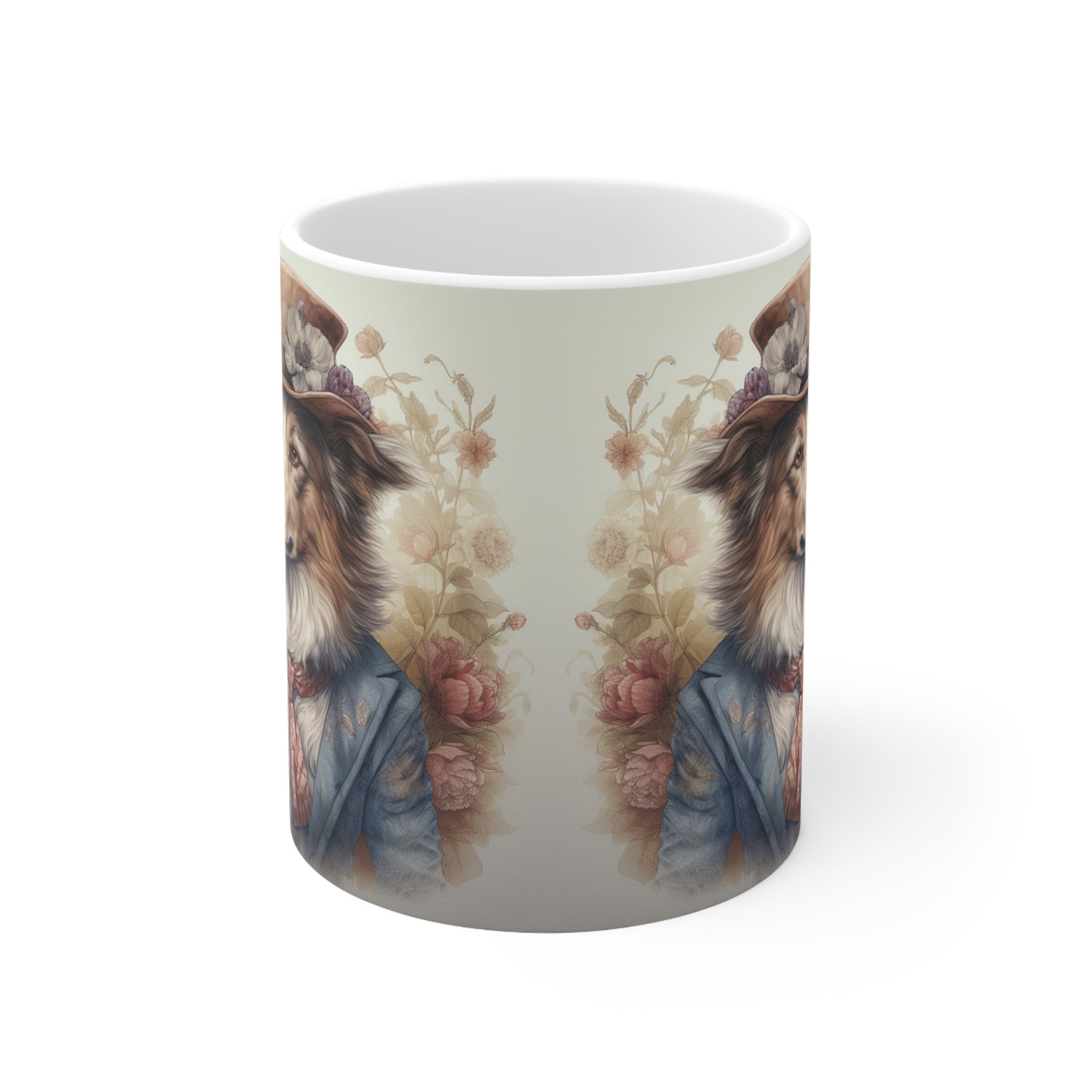 Home and Garden Relaxing Pet Lovers Coffee Mug 11oz Ceramic Mug | Exclusive Floral Doggy Design | Professional Artwork | Durable & Aesthetic Drinkware