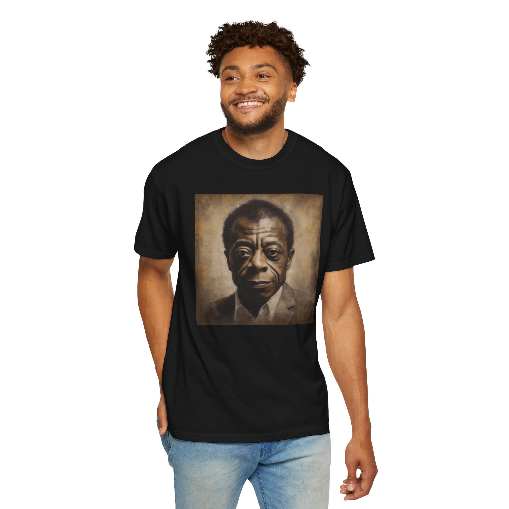 Show Civil Rights Support and Awareness in Comfort With Portrait of Iconic African American Pioneer Portrait Unisex Garment-Dyed T-shirt - Tribute to a Renowned Writer and Civil Rights Activist Ideal For History Scholars