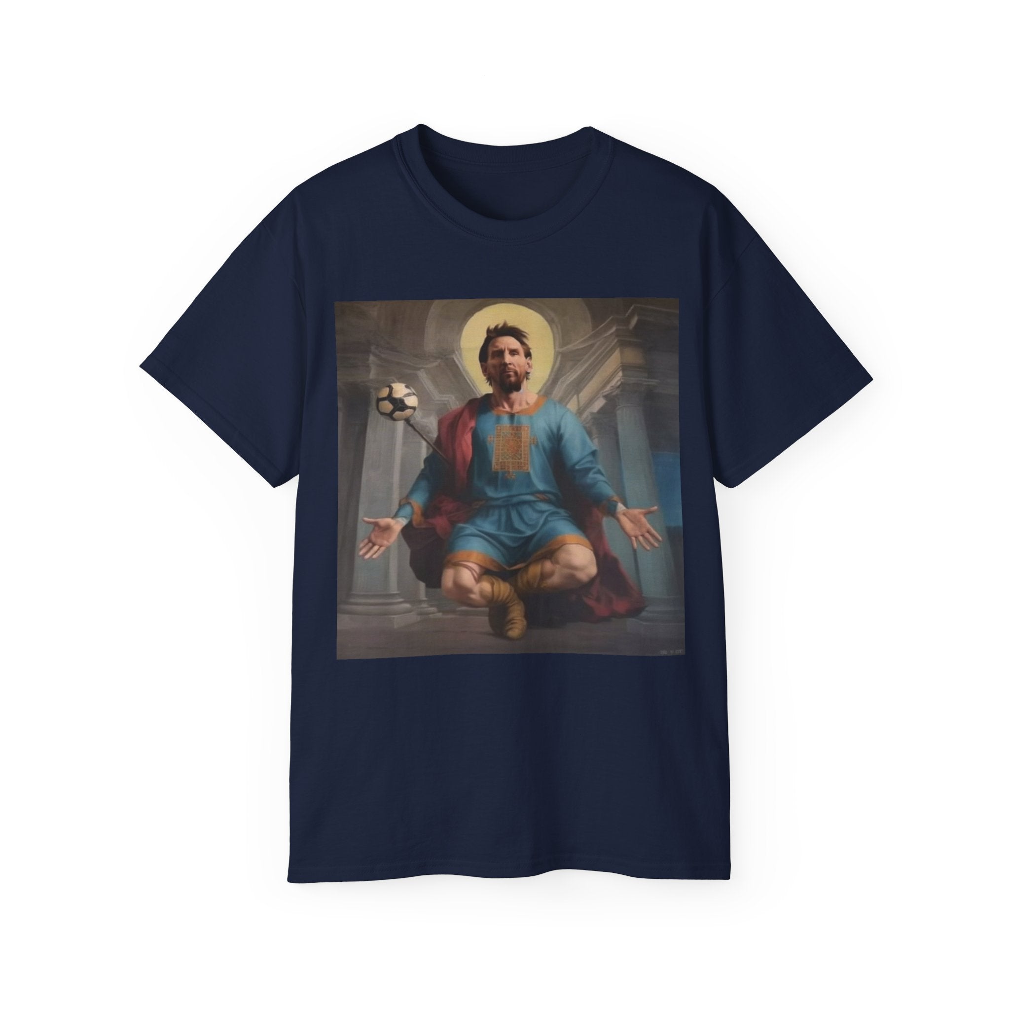 God of Soccer Shirt Michelangelo Art - Funny Sports T-Shirt - Unisex Ultra Cotton Footballer Shirt - Patron Saint of Football Artistic Top - Renaissance Sports Fan Gift