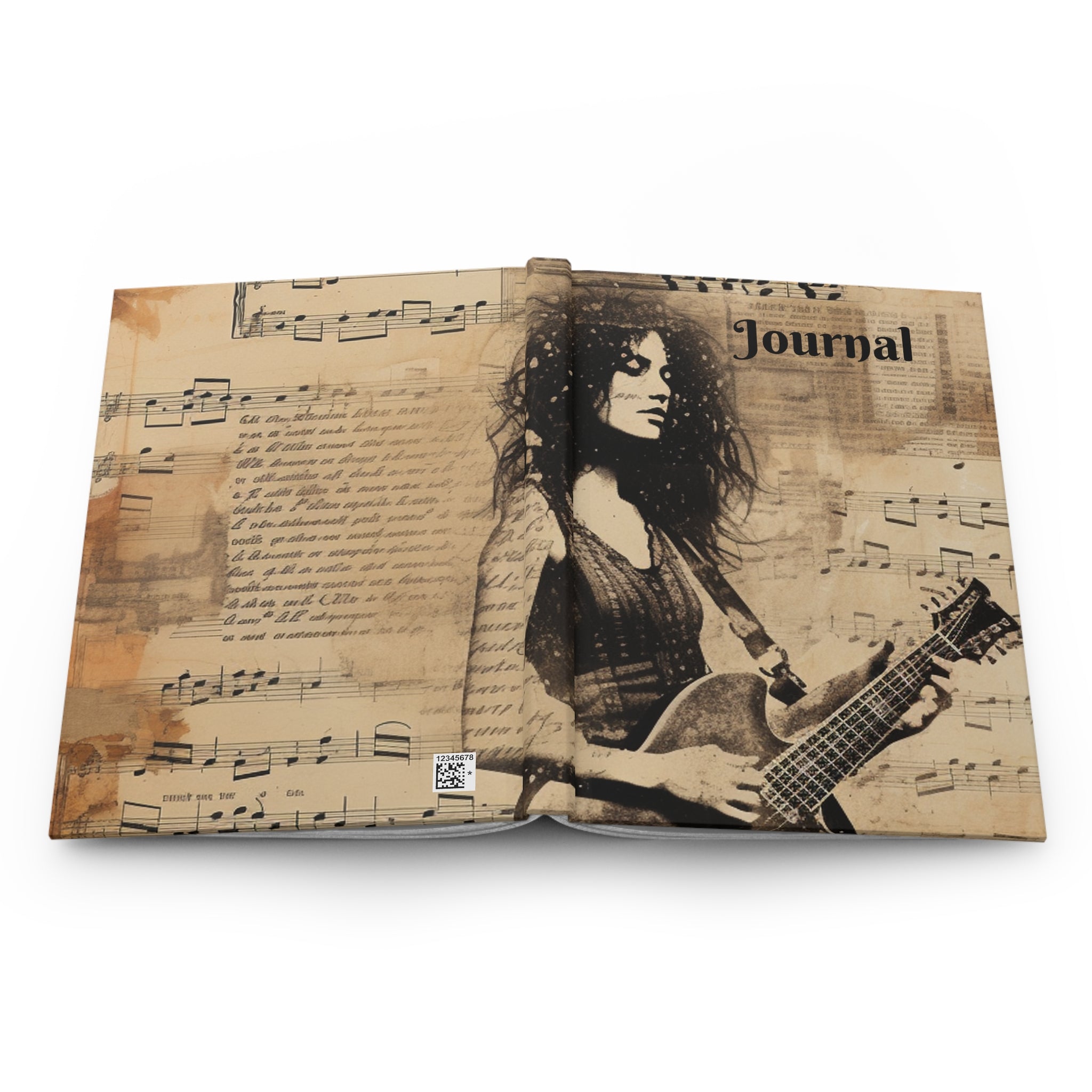 Hardcover Journal Matte--Rocker Collage For Music Lovers Gift for Music Lovers