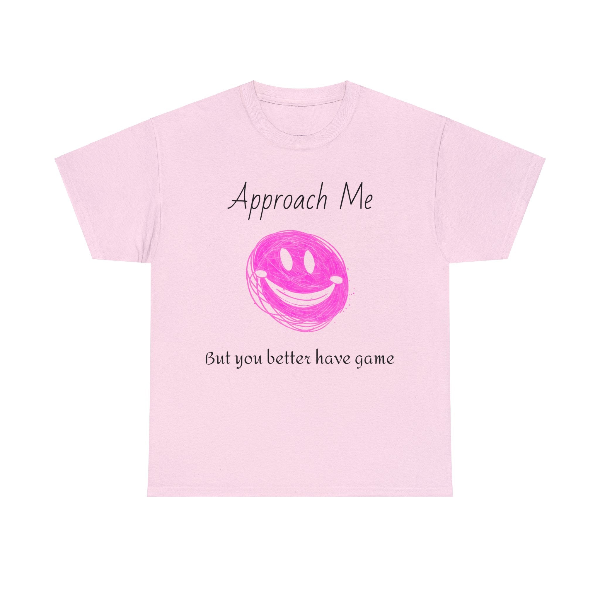 Dare to Date: The Ultimate 'Approach Me If You Dare' Challenge - A Women's Unisex Heavy Cotton Tee Perfect for Social Events, Recreational Activities, and Making Bold Statements