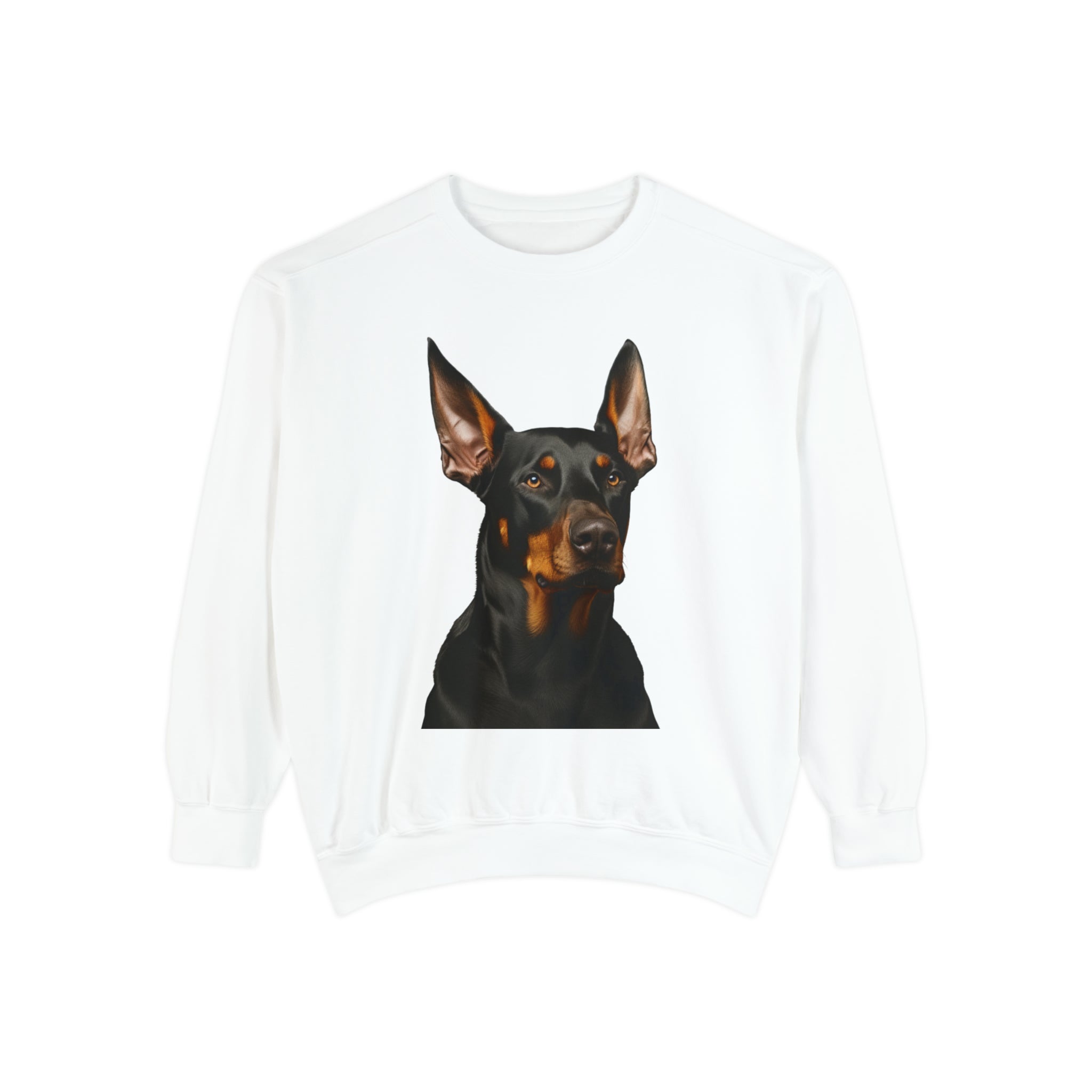 Women's Garment-Dyed Sweatshirt--"Dog Mom" for Dog Lovers and Pet Owners Wear for Dobermann Pinscher Moms