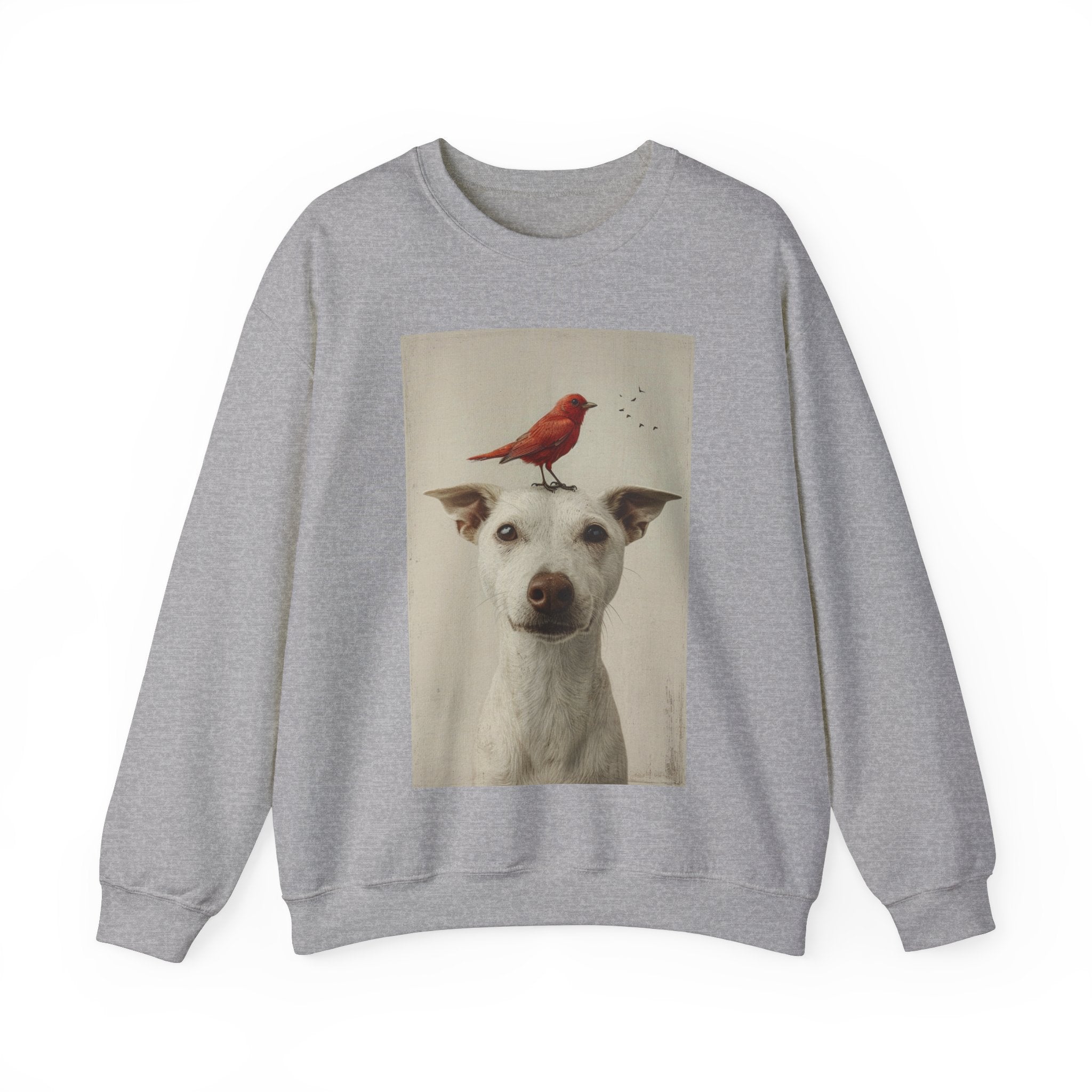 Trusting Bird and Dog Friend Unisex Heavy Blend™ Crewneck Sweatshirt - Cozy Comfort and Unique Style for Animal Lovers