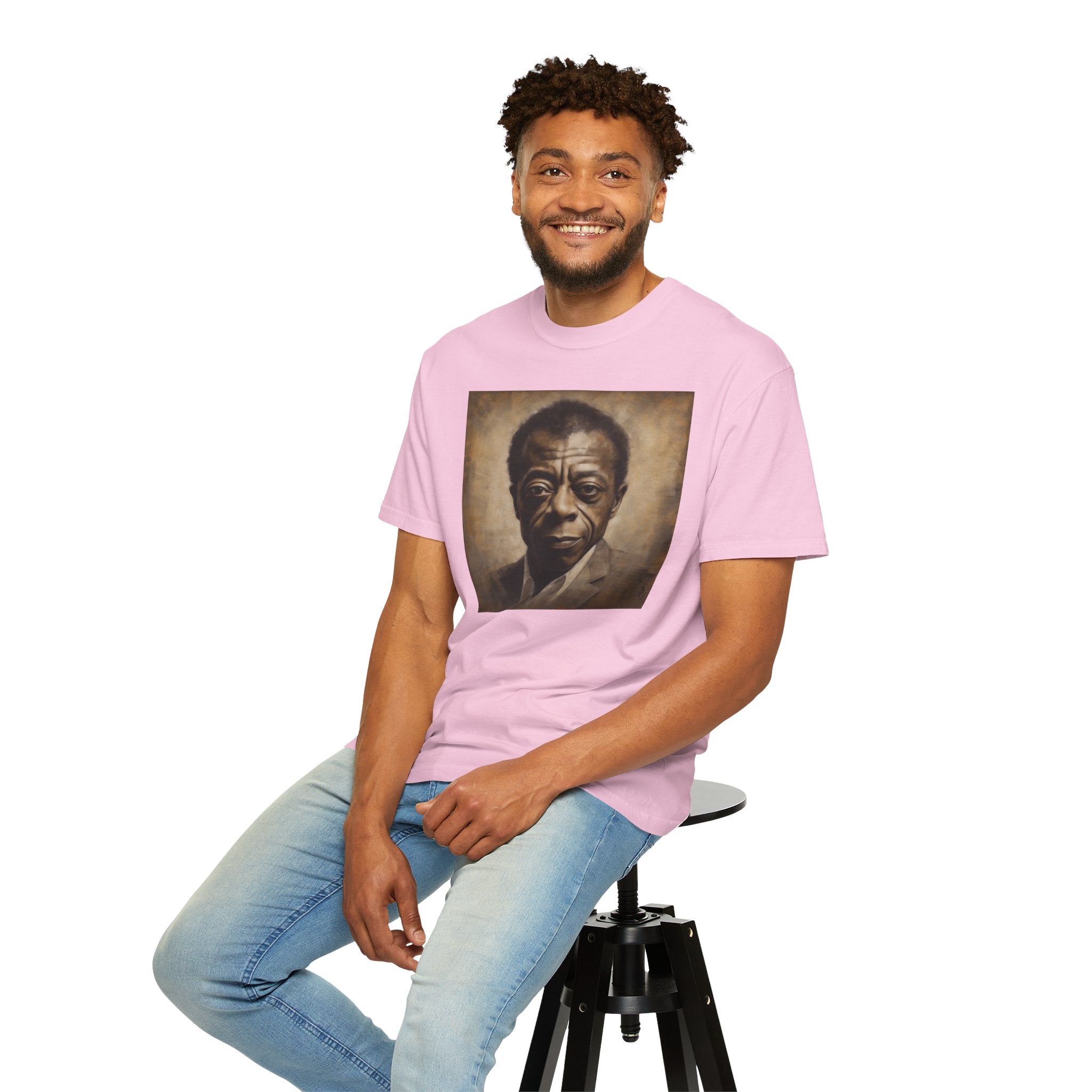 Show Civil Rights Support and Awareness in Comfort With Portrait of Iconic African American Pioneer Portrait Unisex Garment-Dyed T-shirt - Tribute to a Renowned Writer and Civil Rights Activist Ideal For History Scholars