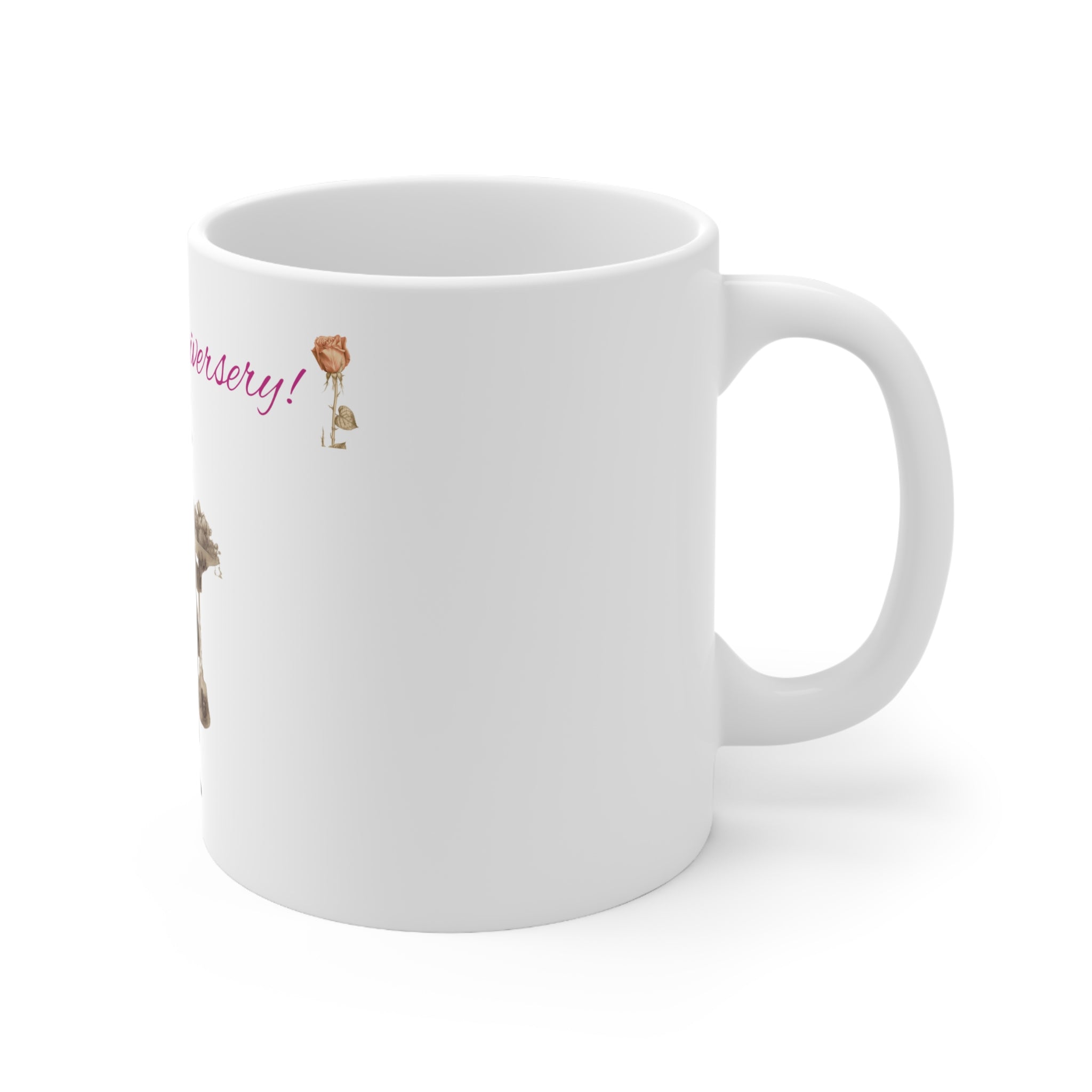 11-ounce size Coffee Mug Dog in Housecoat: Playboy Wealthy Dog Baskets - Happy Anniversary Gift - Ideal for "Cawfee Lovers" who frequent Starbucks - Unique Home Decor