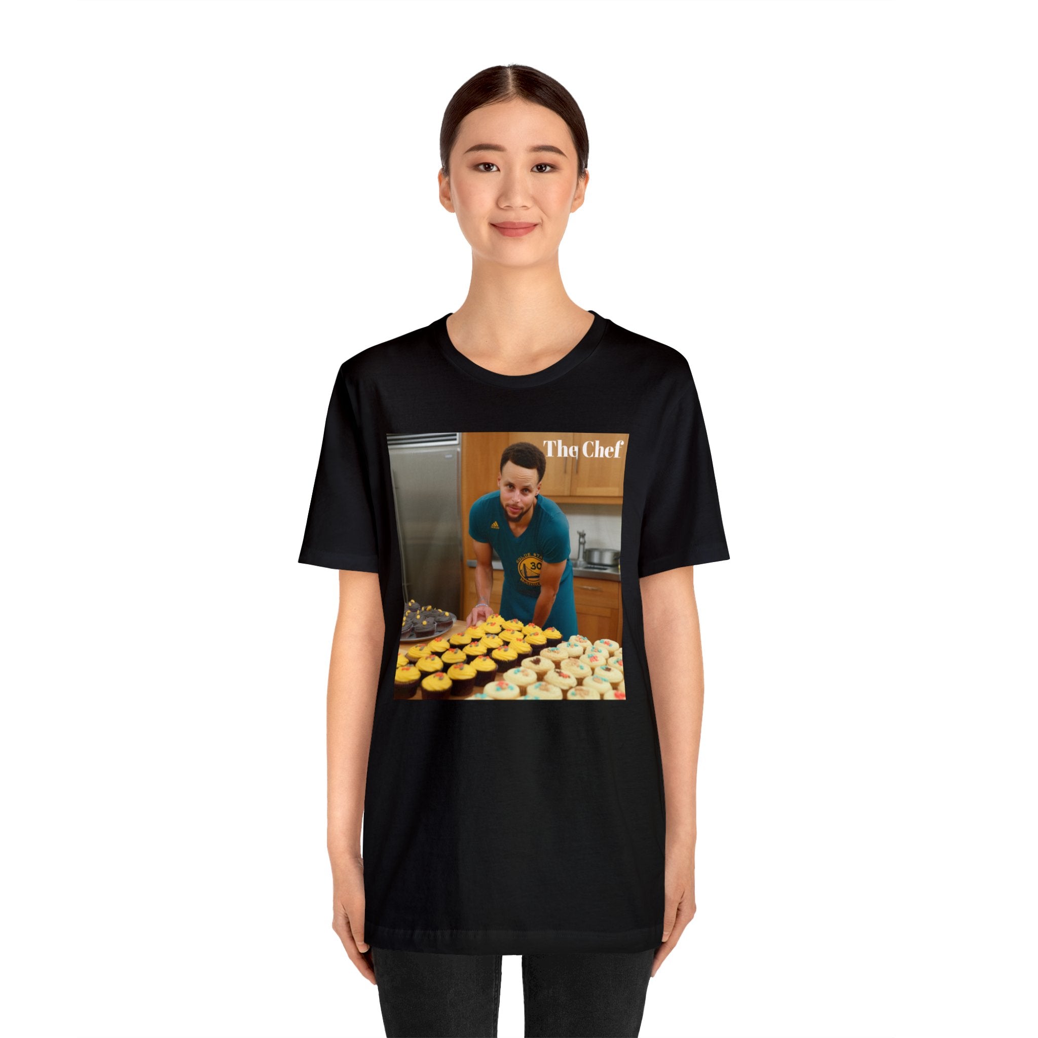 Chef Curry Woman Wearing Baking Cupcakes Sports Parody Tee