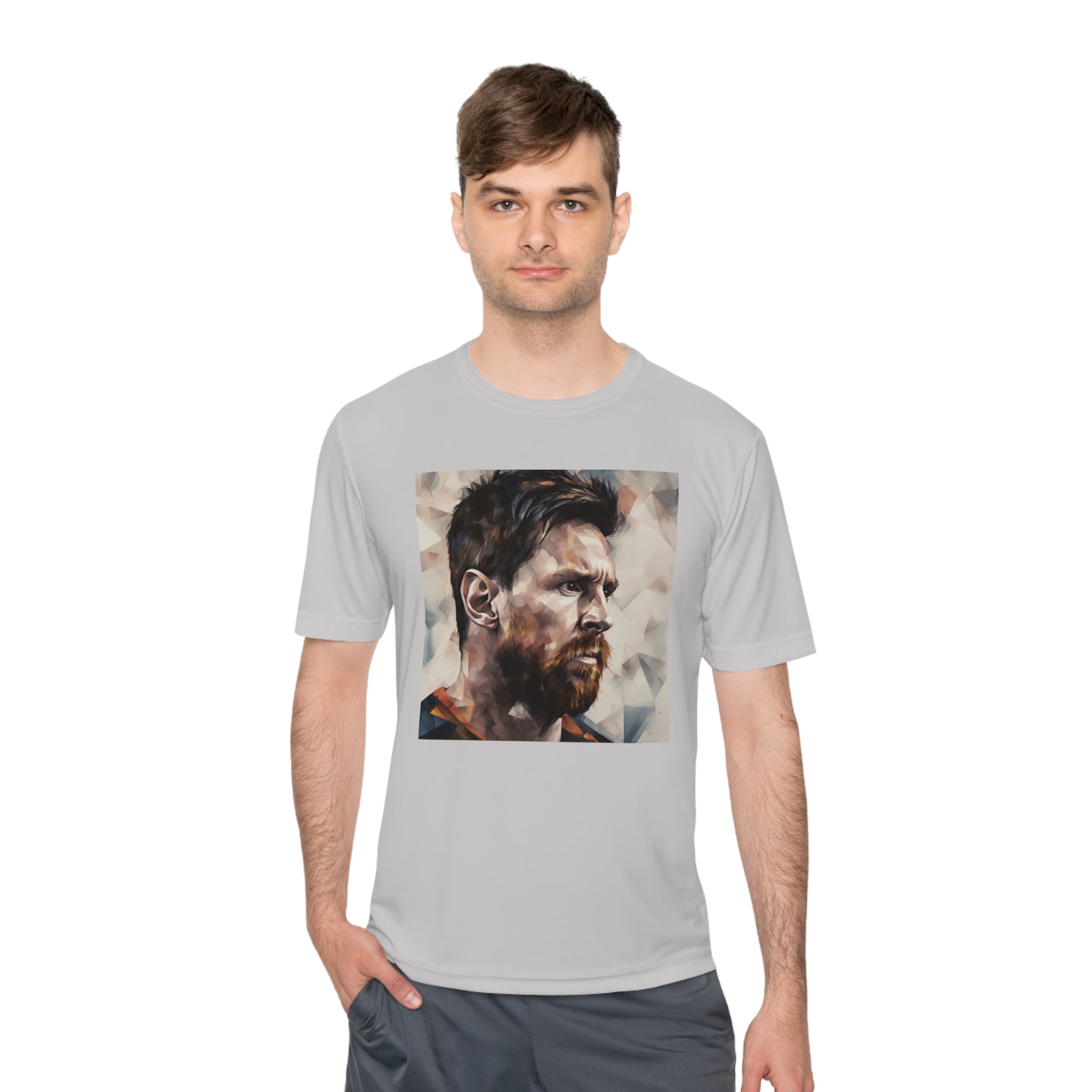 Watercolor Masterpiece: Unisex Moisture Wicking Tee - Dynamic Soccer Artistry Meets Performance Wear Gift for Footballer Fans Won't find anywhere else