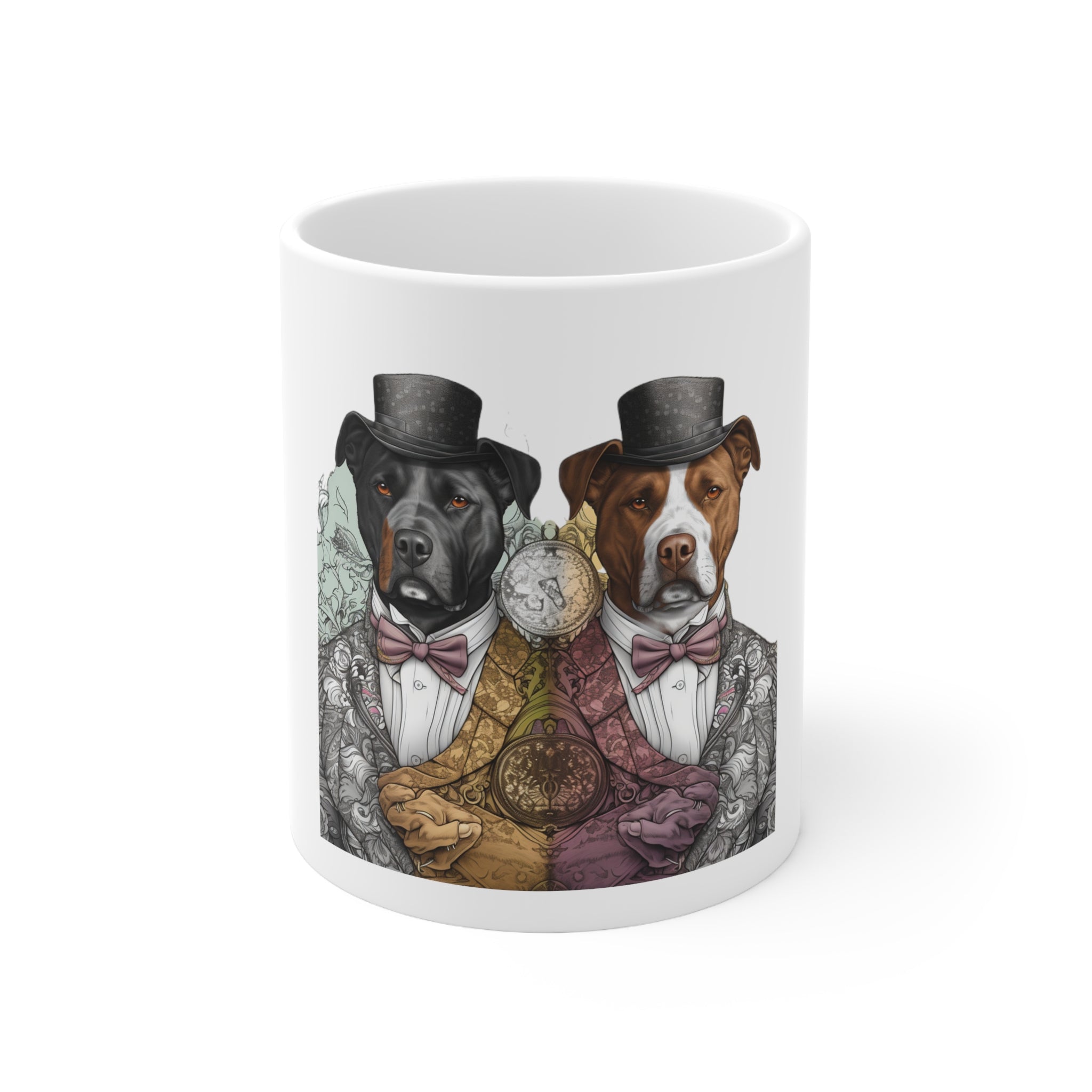 11oz Ceramic Mug: Exclusive Floral Doggy Design | Professional Artwork | Durable & Aesthetic Drinkware