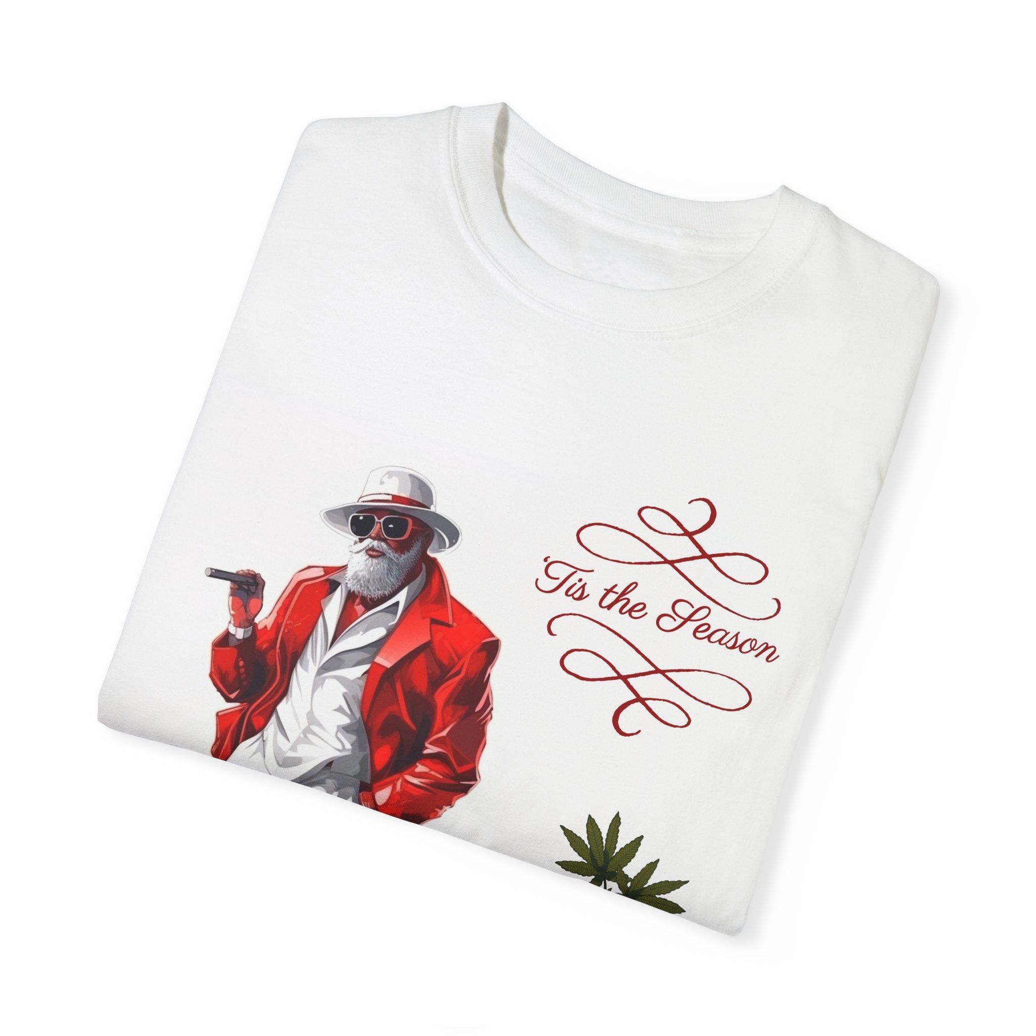 Christmas Gift Idea CBD T-Shirt Gift for Funny Present for Husband's Christmas Parade Funny Cannabis Gift of Santa Claus Christmas Shirt