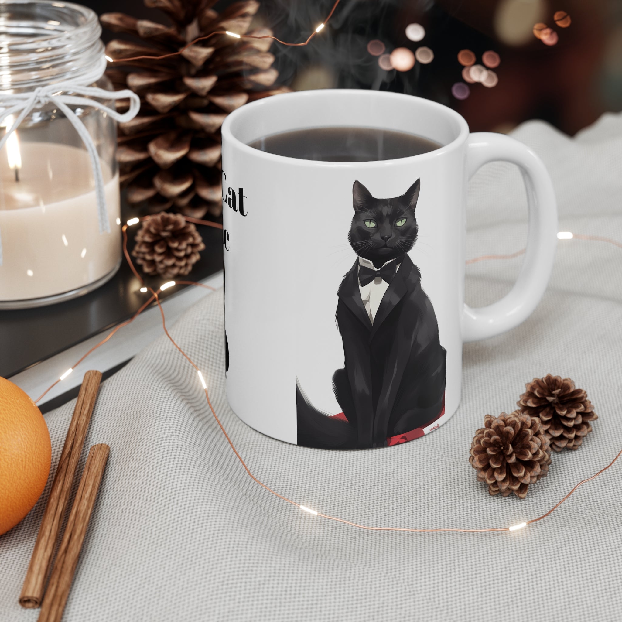 🌟 Embrace Enchantment with Black Cat Magic Ceramic Mug 11oz - Mystical Coffee Mugs, Witchy Home Decor & Halloween Delights 2023