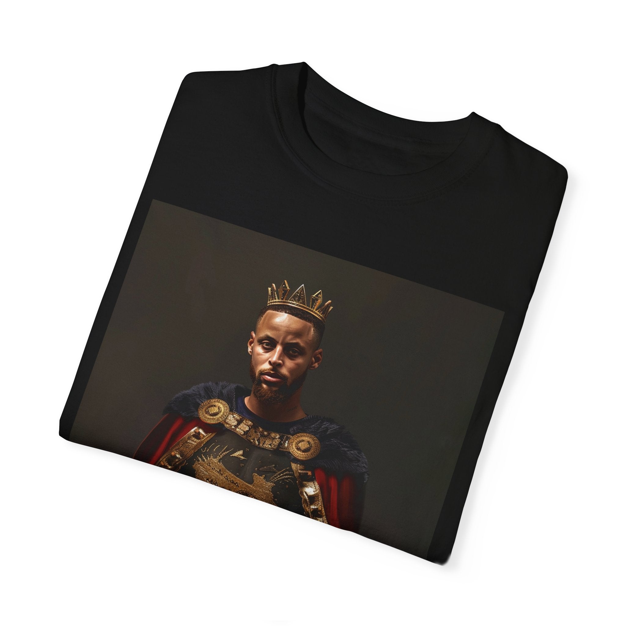 Royal Court Classics: King Steph Renaissance Masterpiece Unisex Garment-Dyed T-Shirt - A Tribute to Basketball Royalty