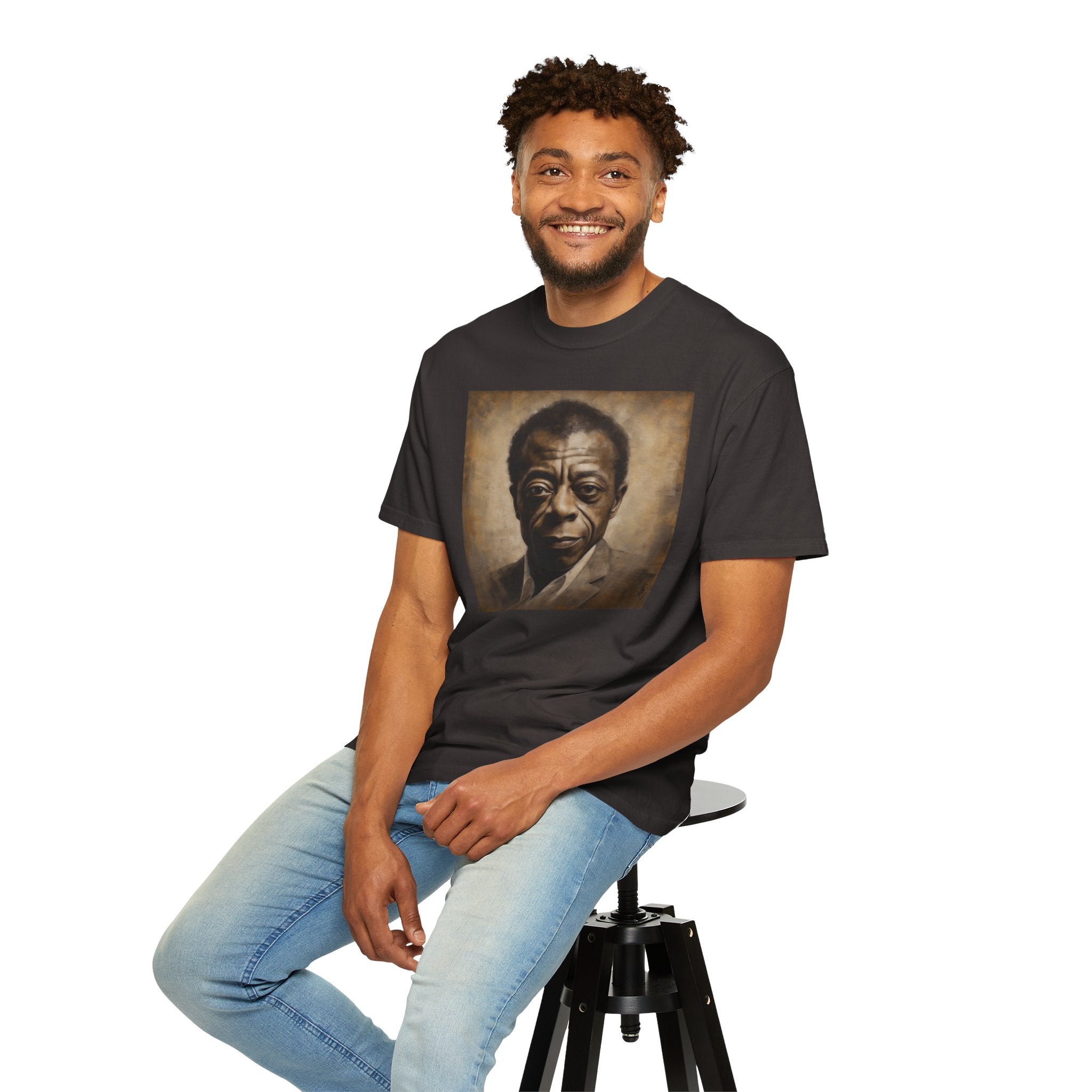 Show Civil Rights Support and Awareness in Comfort With Portrait of Iconic African American Pioneer Portrait Unisex Garment-Dyed T-shirt - Tribute to a Renowned Writer and Civil Rights Activist Ideal For History Scholars