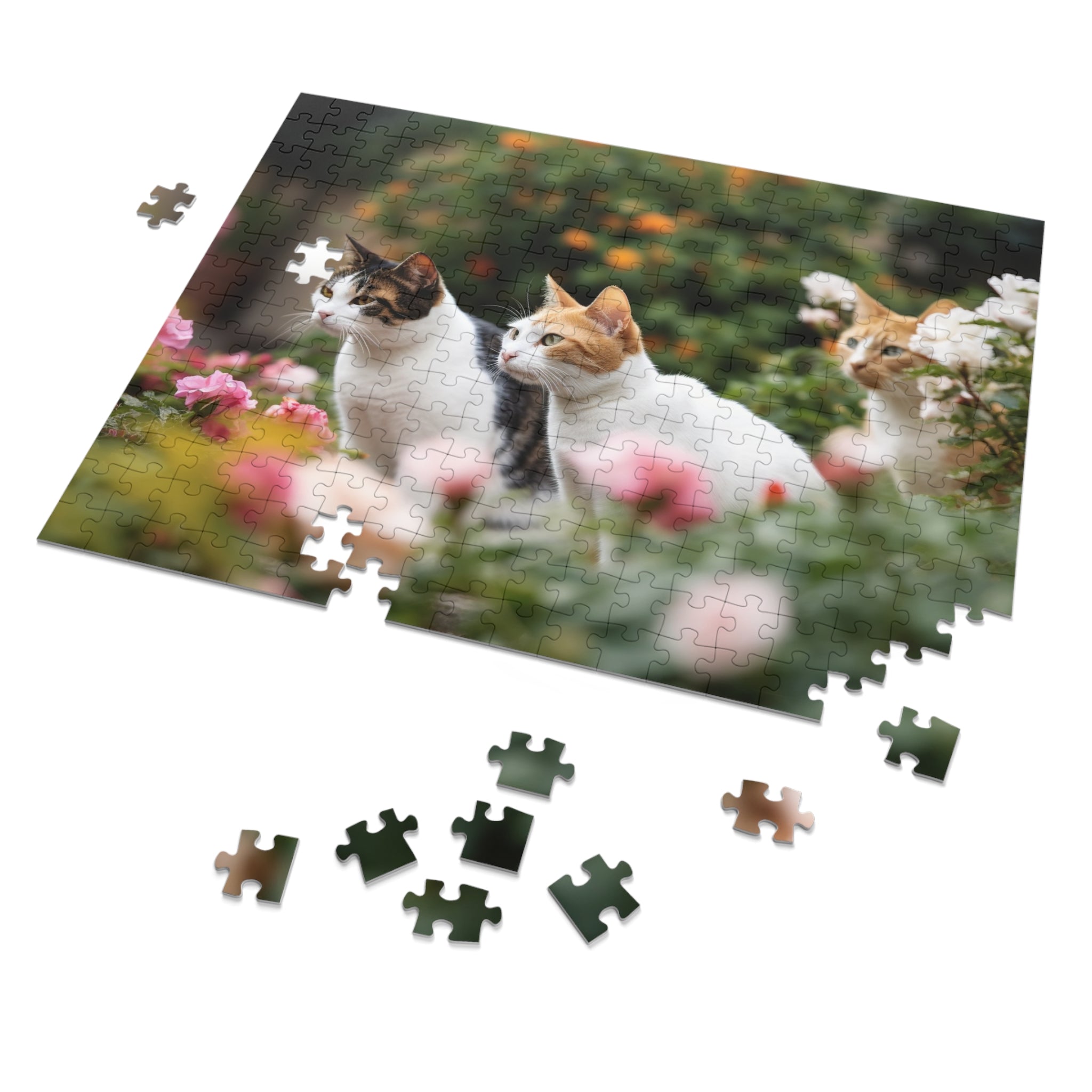 Jigsaw Puzzle (30, 110, 252, 500,1000-Piece)--Enchanted Pet Garden Perfect Gift for pet lovers or Cat Lovers