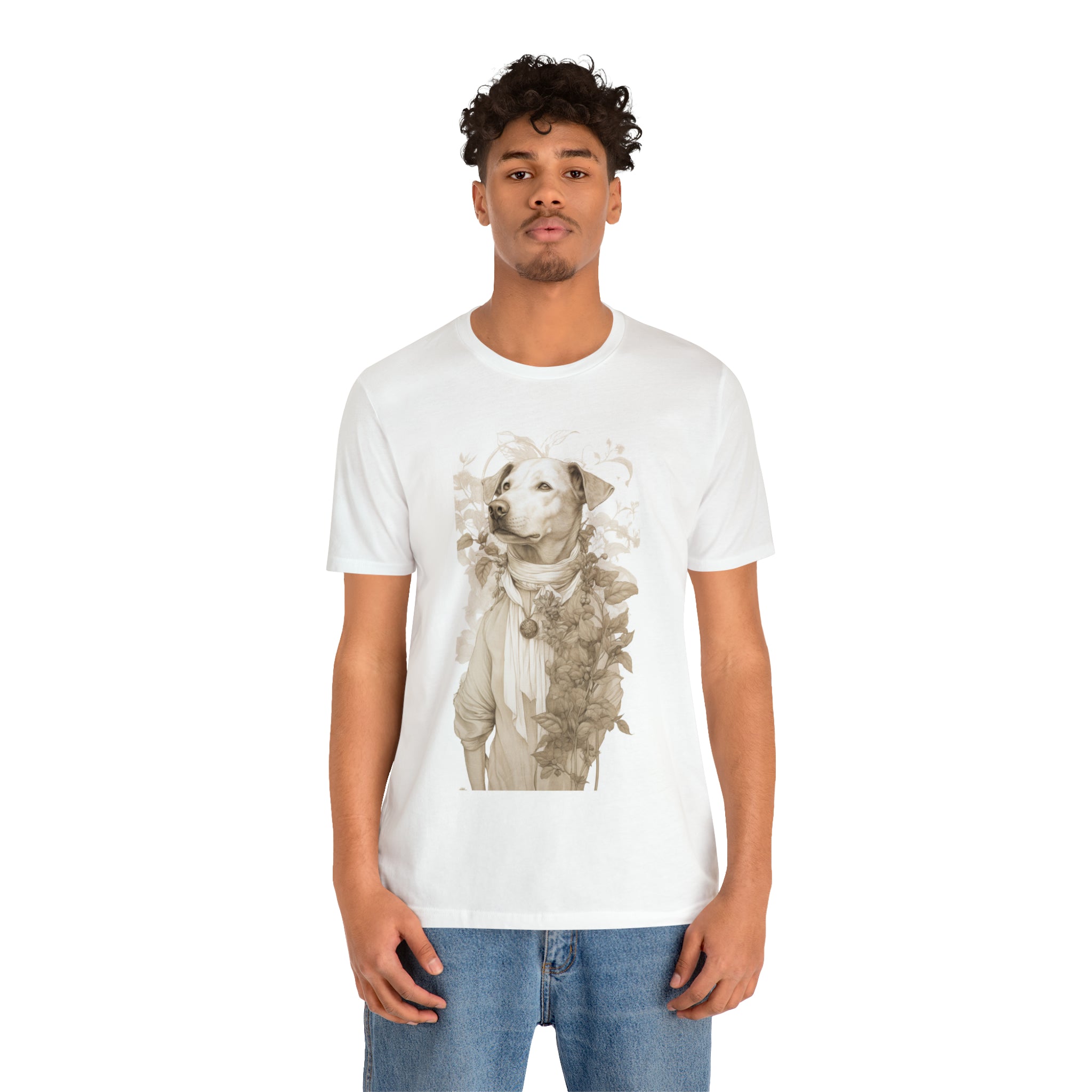 Unisex Jersey Short Sleeve Tee- Dapper Dog Profile Unisex Tee - Unique Gift for Canine & Fashion Lovers