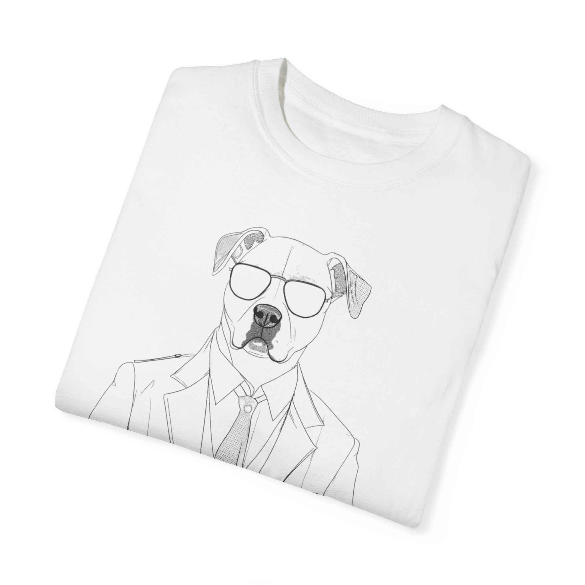 Hitman Funny Dog T-Shirt - Confidence Building Shirt - Single Line Art Dog Shirt - Quirky Animal Top Gift for Dog Lovers - Pet Lover Gift