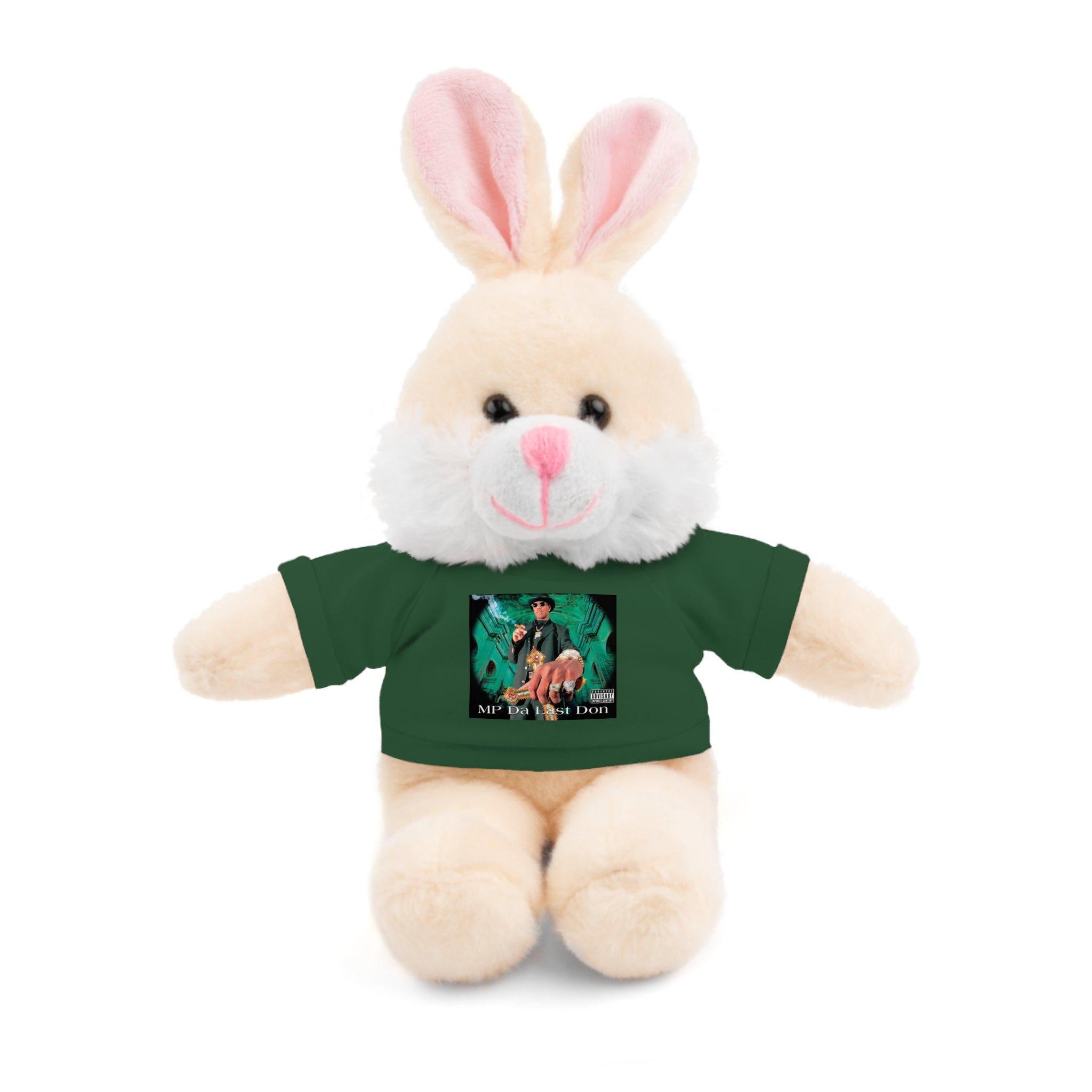 Nostalgic Vibes: Stuffed Animals with 90's Louisiana Rap Icon Tee - Retro Plush Toy for Hip Hop Fans