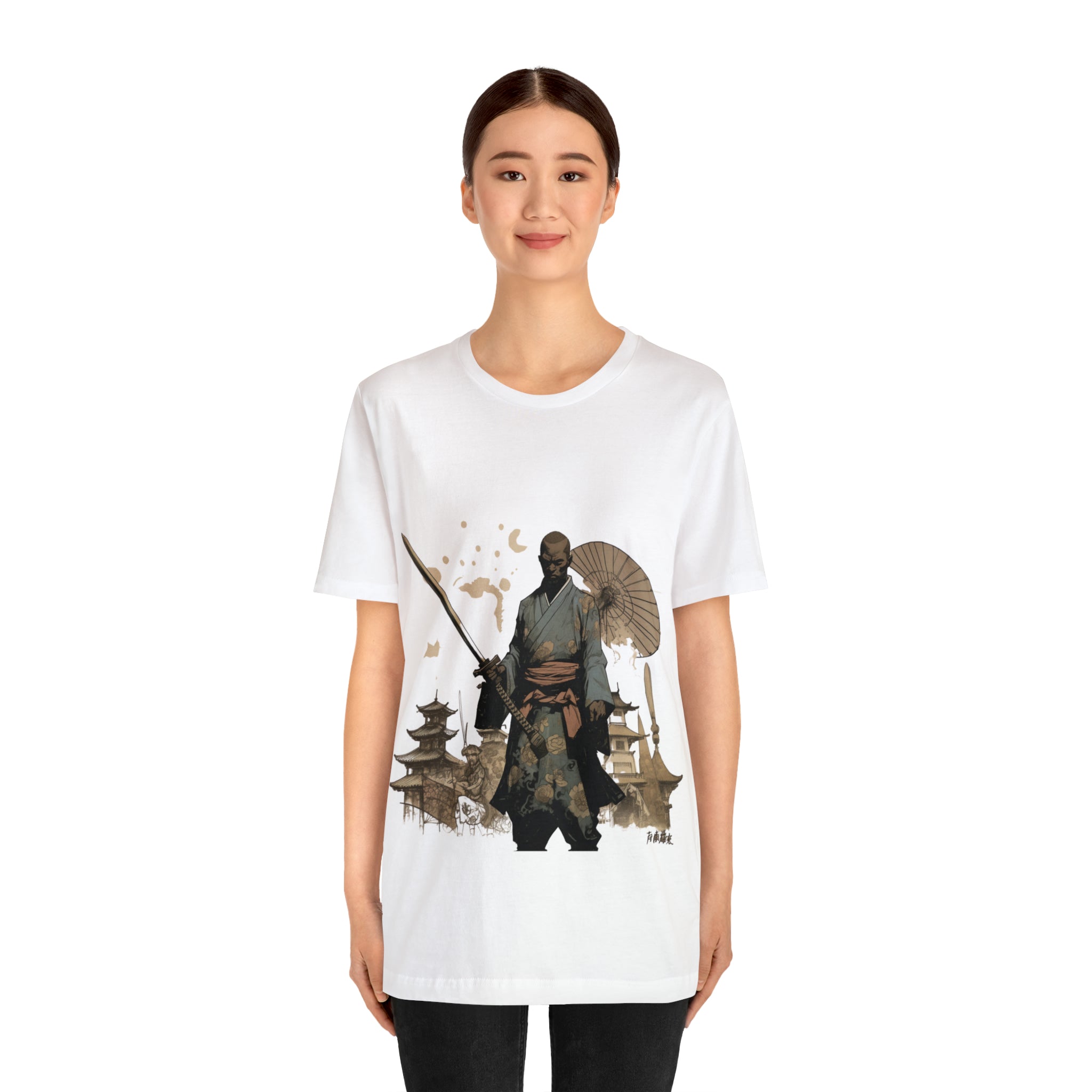 Unisex Jersey Short Sleeve Tee-- Ronin Anime Warrior, Japanese Art Comfortable Gift for Men/Boys