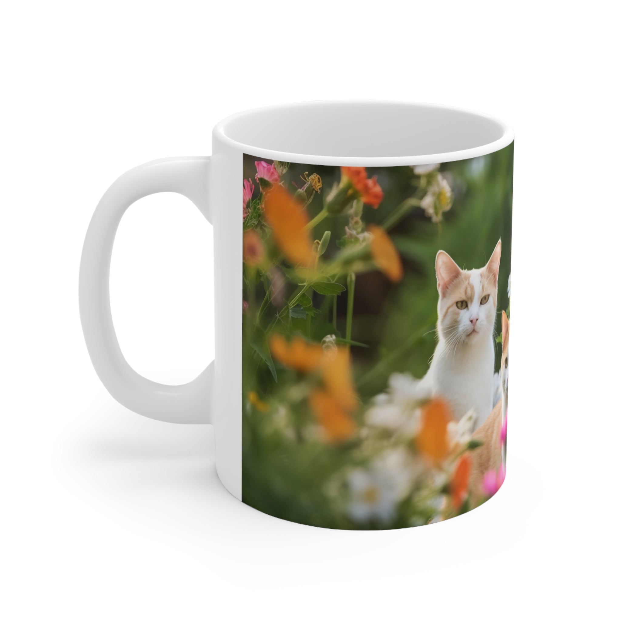 Cat Lovers & Garden Enthusiasts Gift Cat Feline Party Adorable Garden Ceramic Mug 11oz - Perfect Gift for Pet Lovers and Cat Owners