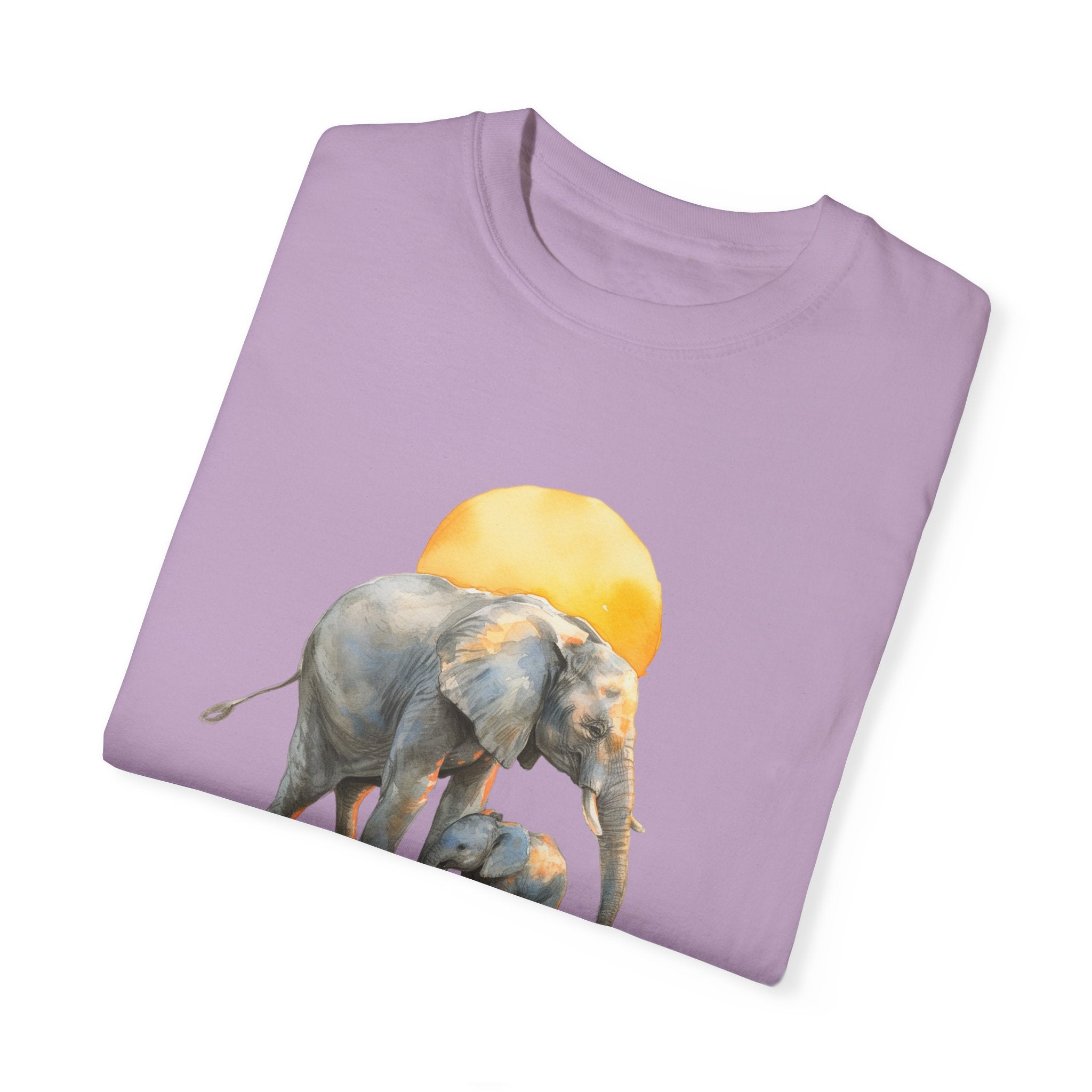 Elevate Your Style with the Elephant Parent and Child Unisex Garment-Dyed T-shirt 🐘👕Gift for Animal Lovers and Relaxing Walks in the Park