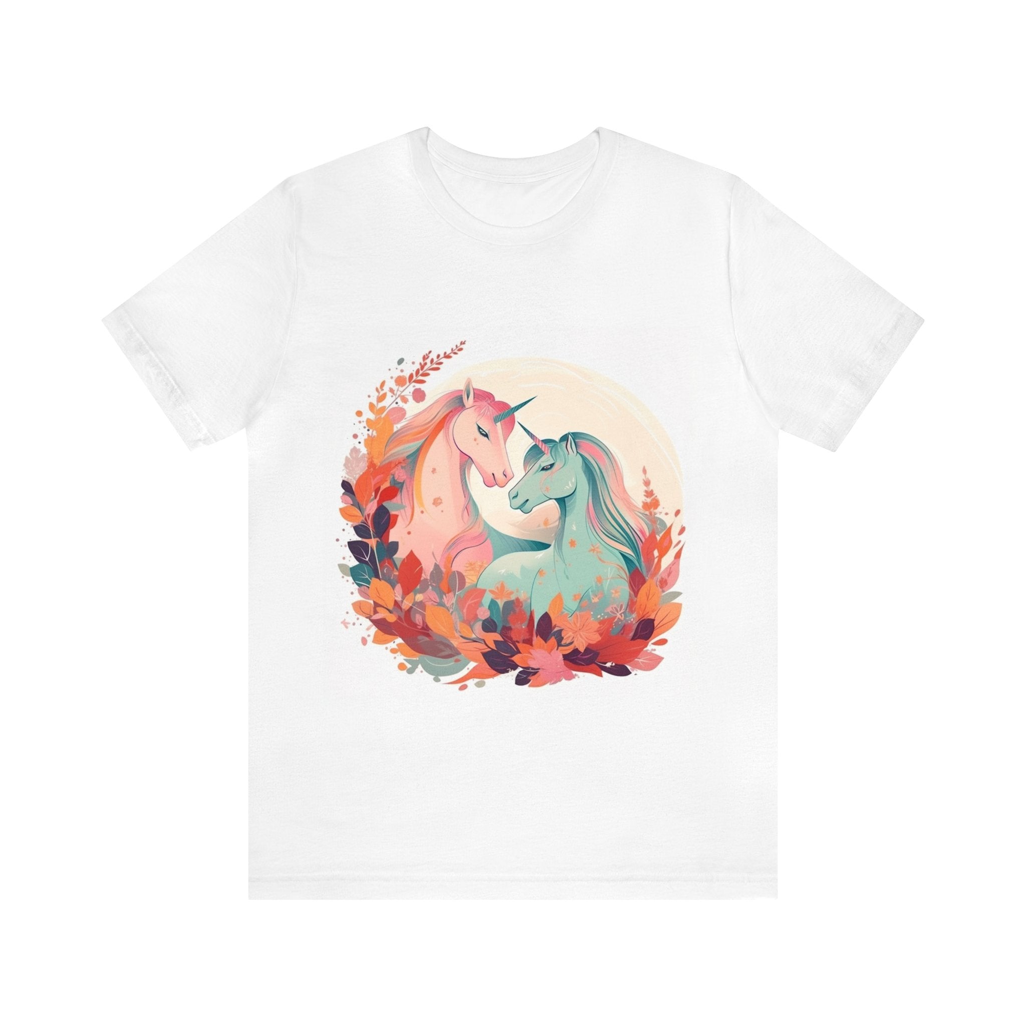 Women's Short Sleeve T-Shirt - "Unicorn World" Beautiful Fantasy Gift for Fairy Tale Fans and Lore Enthusiasts Birthday Present