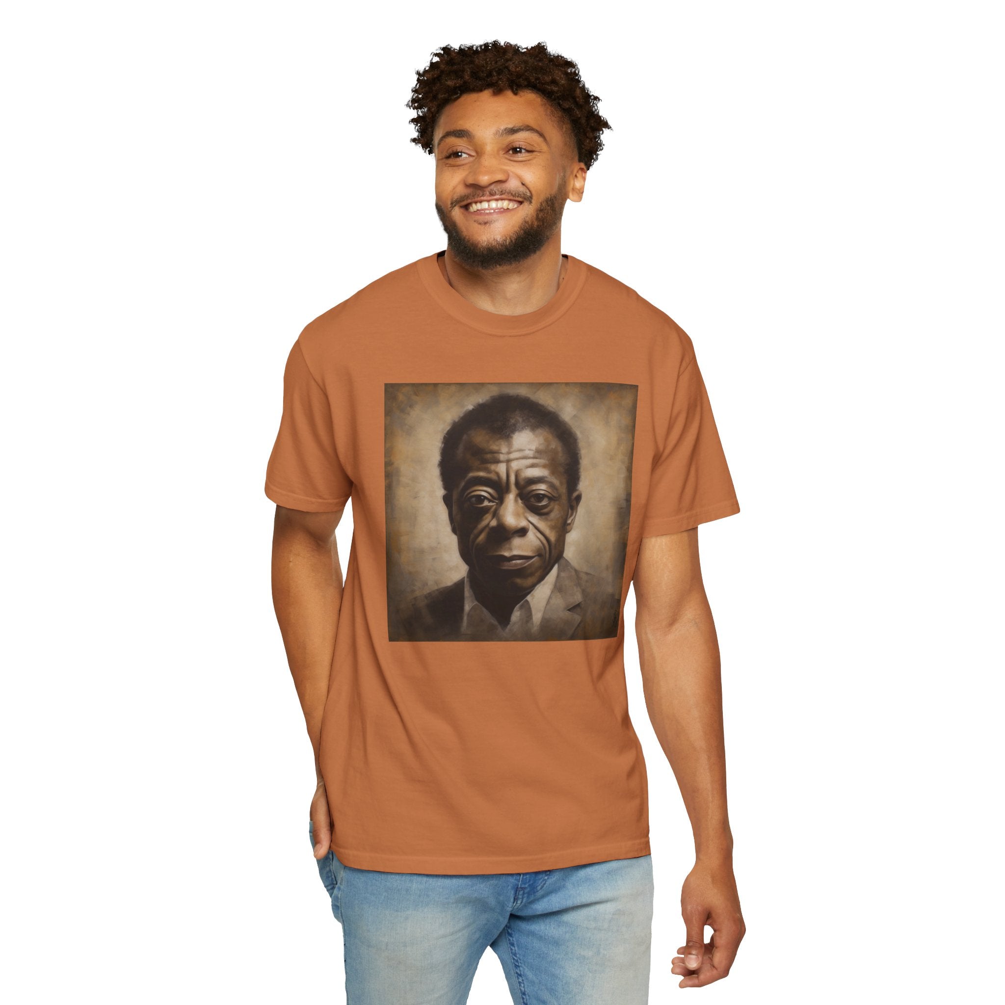 Show Civil Rights Support and Awareness in Comfort With Portrait of Iconic African American Pioneer Portrait Unisex Garment-Dyed T-shirt - Tribute to a Renowned Writer and Civil Rights Activist Ideal For History Scholars