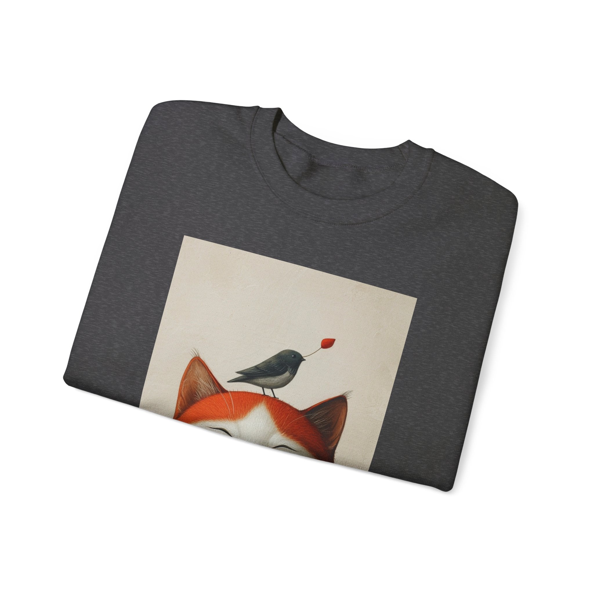 Trusting Bird and Cat Friend Unisex Heavy Blend™ Crewneck Sweatshirt - Cozy Comfort and Unique Style for Animal Lovers