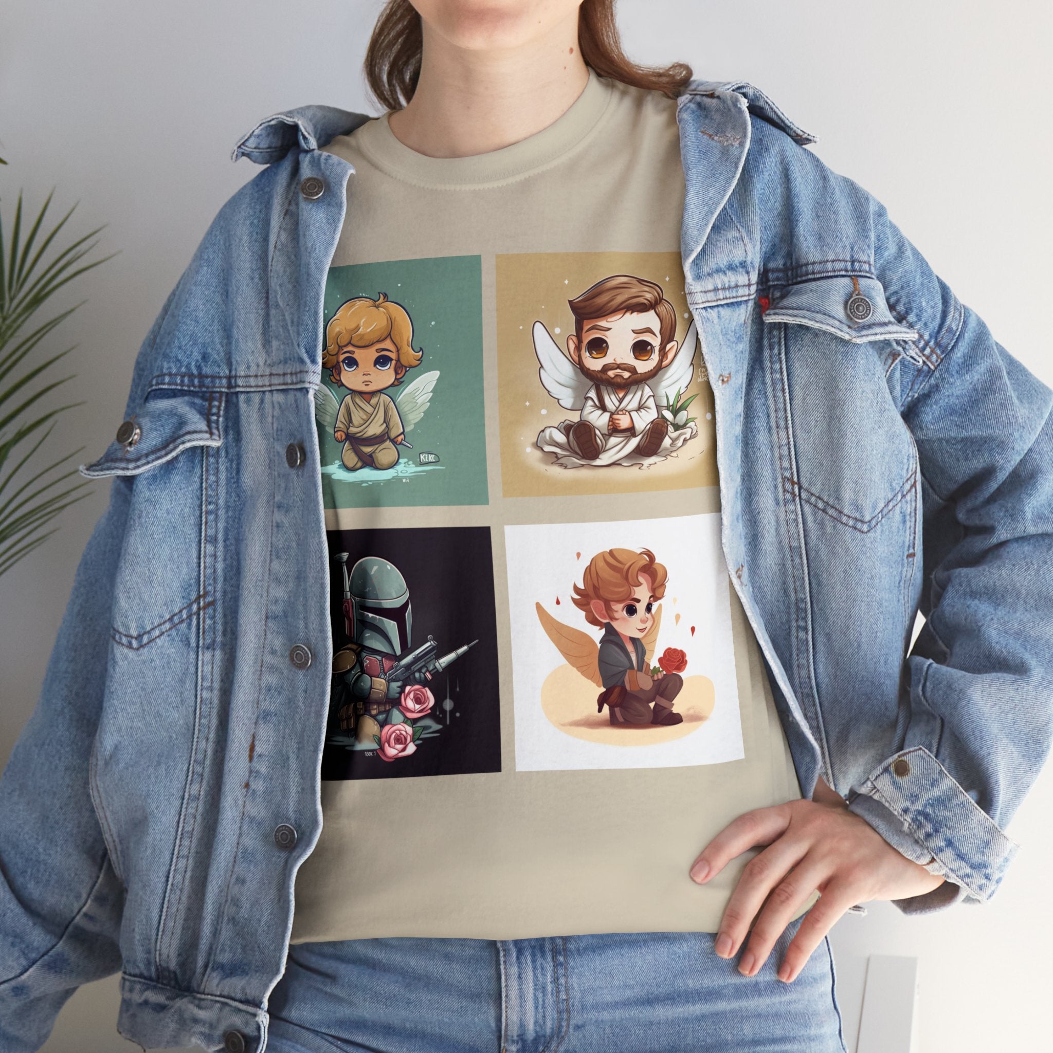 Proven Conversation Starter Cons! This Unique Shirt to Your Collection For Fans of Original Trilogy. Embrace the Epic Saga: Heroes and Villains of a Far Away Galaxy Cute Collage Unisex Heavy Cotton Tee - Showcase Your Love for Timeless Adventures