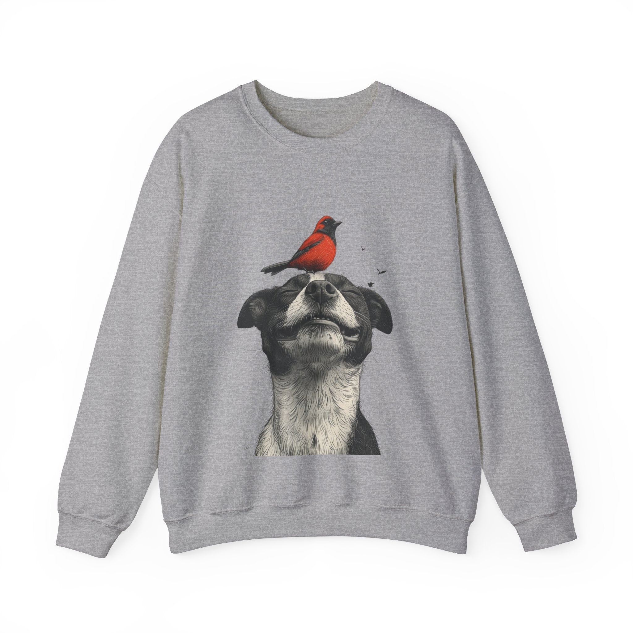 Trusting Bird and Dog Friend Unisex Heavy Blend™ Crewneck Sweatshirt - Cozy Comfort and Unique Style for Animal Lovers