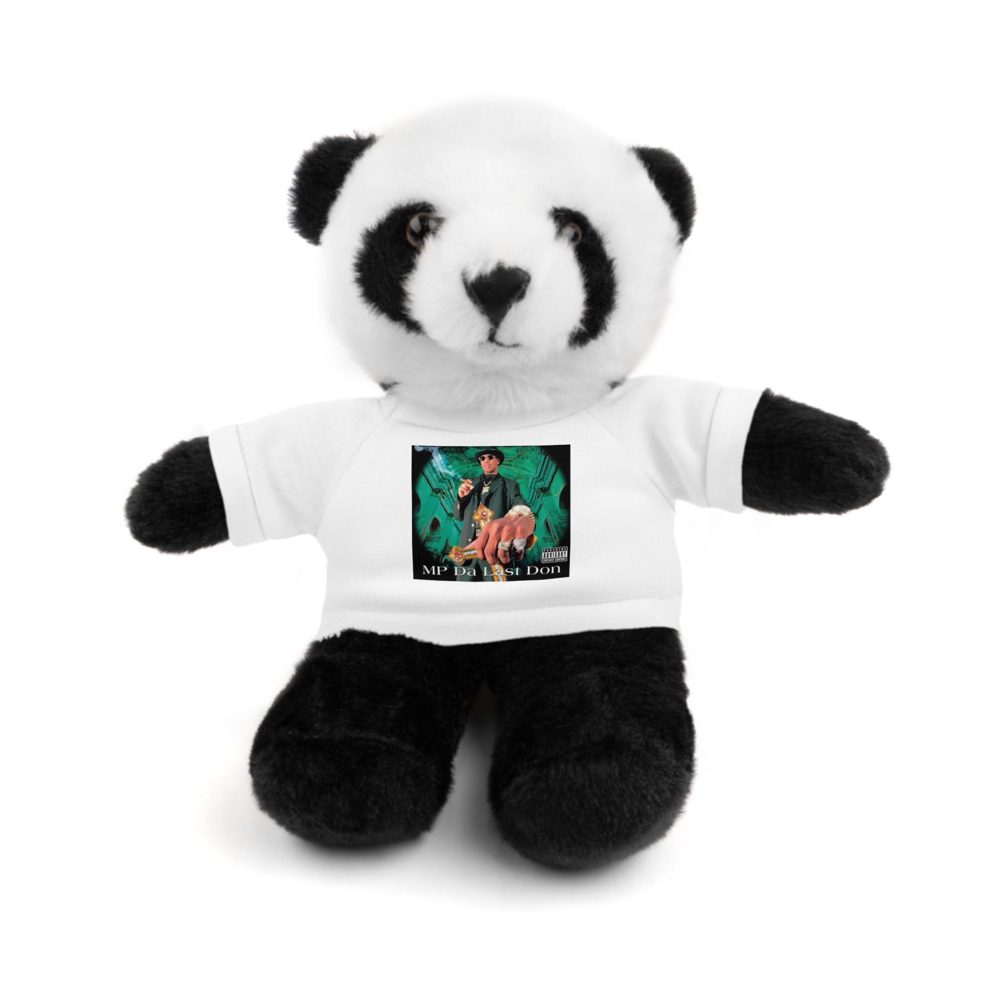 Nostalgic Vibes: Stuffed Animals with 90's Louisiana Rap Icon Tee - Retro Plush Toy for Hip Hop Fans