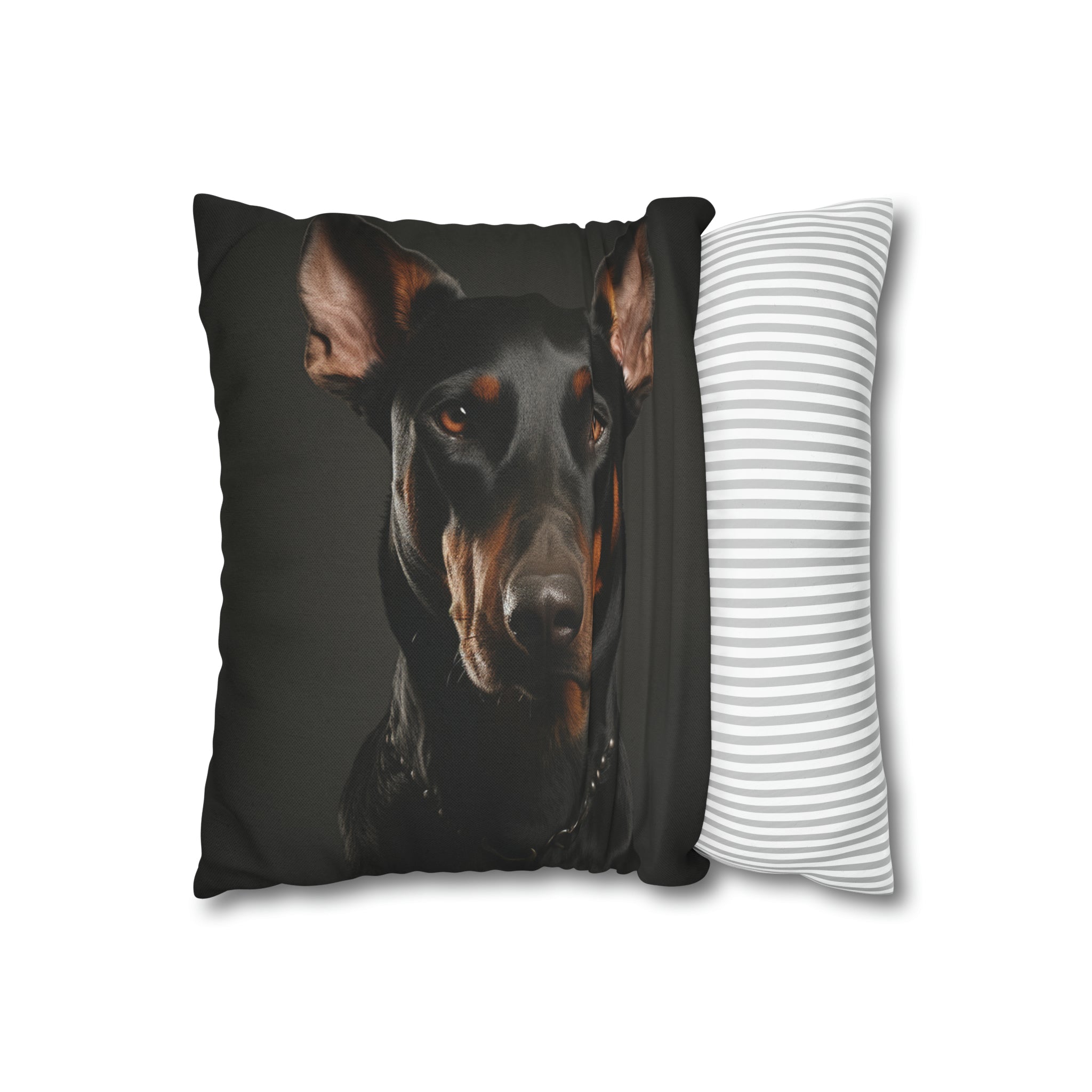 Spun Polyester Square Pillow Case- Dobermann Pinscher (Professional Art)