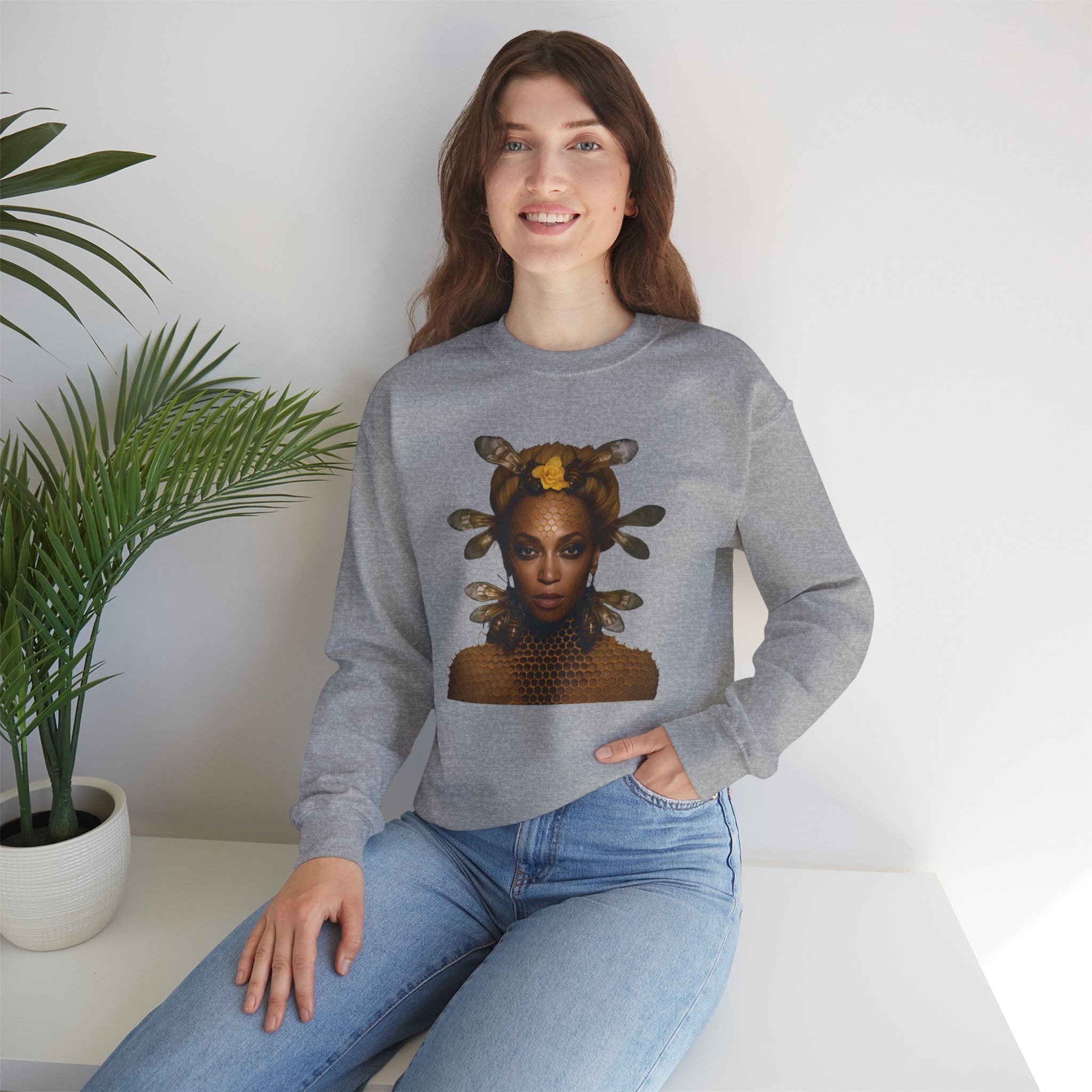 Queen Bee Unisex Heavy Blend™ Crewneck Sweatshirt - Embrace Your Inner Royalty with Iconic Pop Style