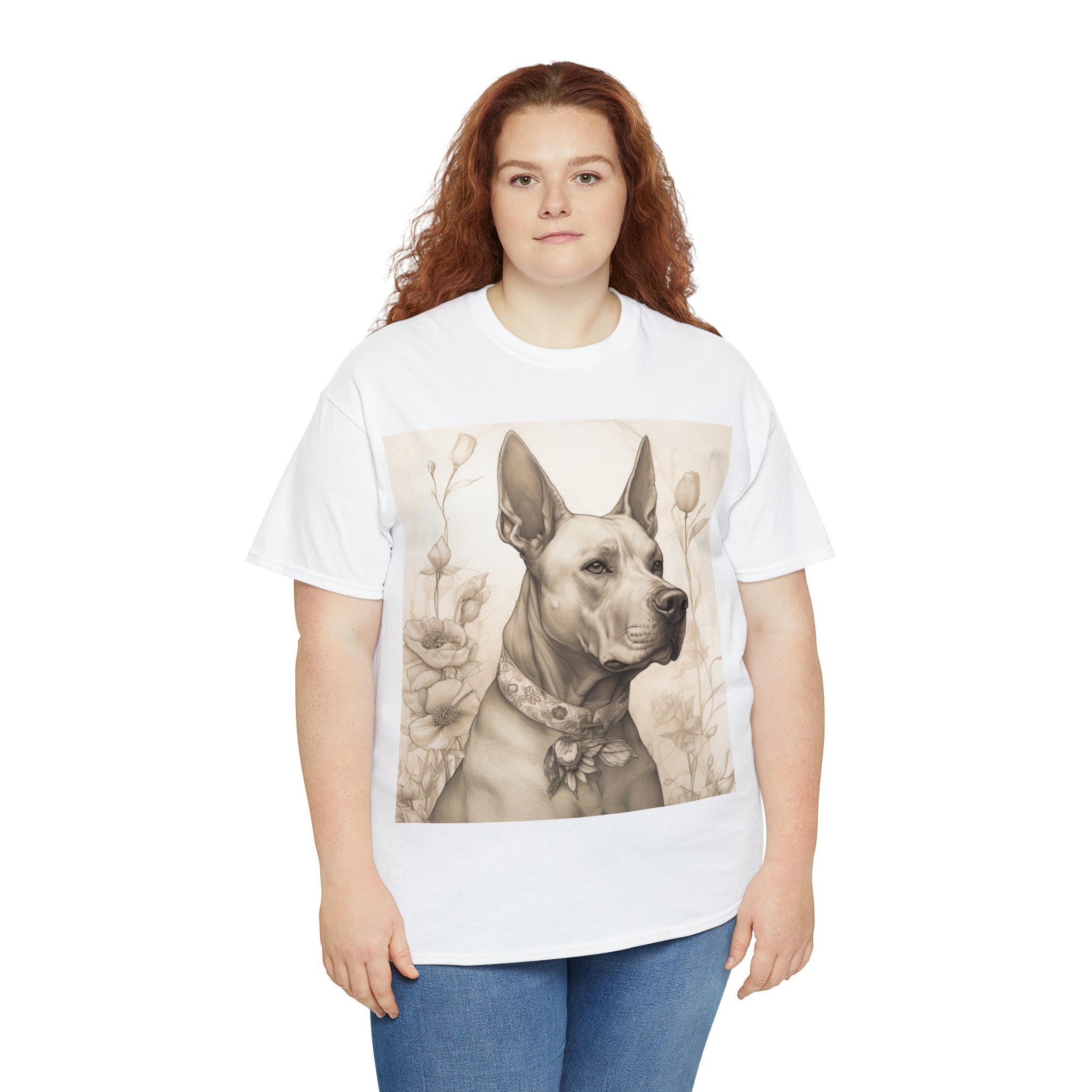 Unisex Heavy Cotton Tee-"Noble Canine" Heavy Cotton Tee - Unisex, Perfect for Dog Lovers & Art Enthusiasts