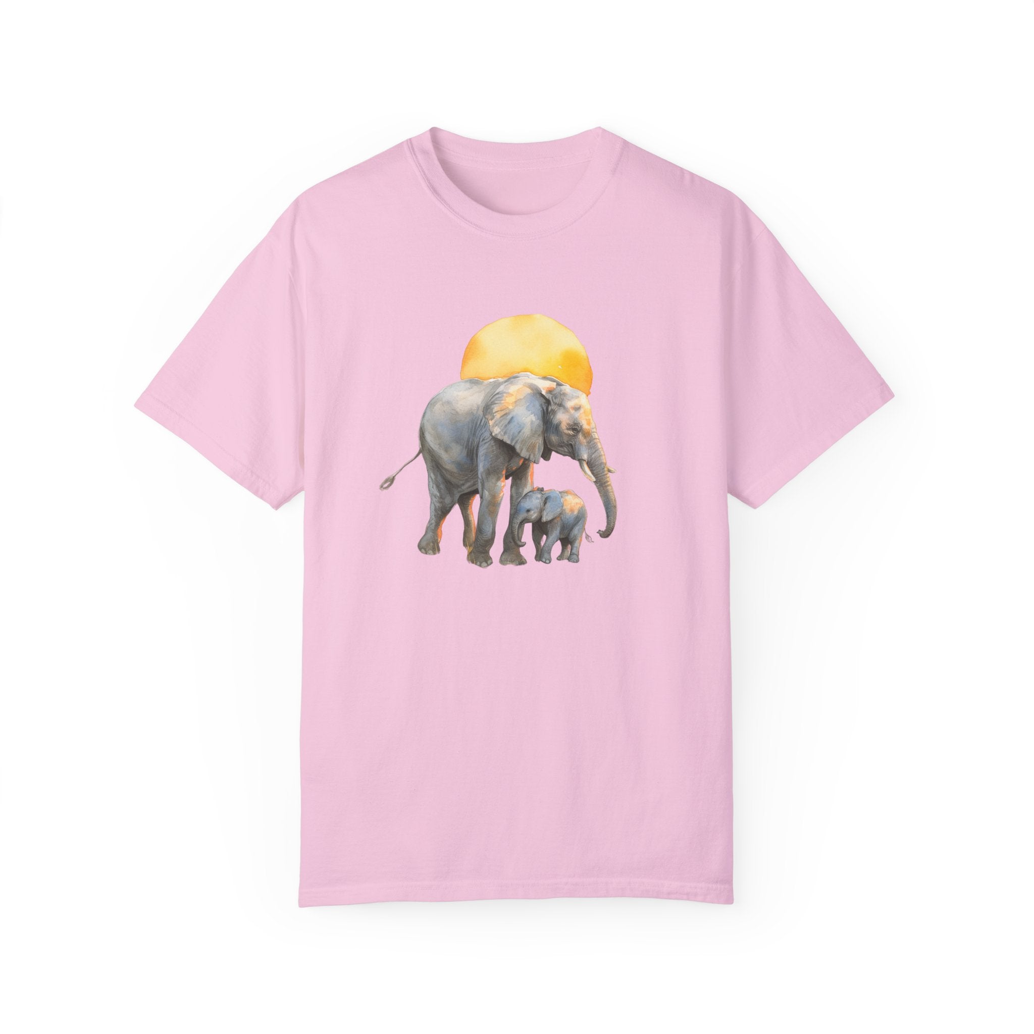 Elevate Your Style with the Elephant Parent and Child Unisex Garment-Dyed T-shirt 🐘👕Gift for Animal Lovers and Relaxing Walks in the Park