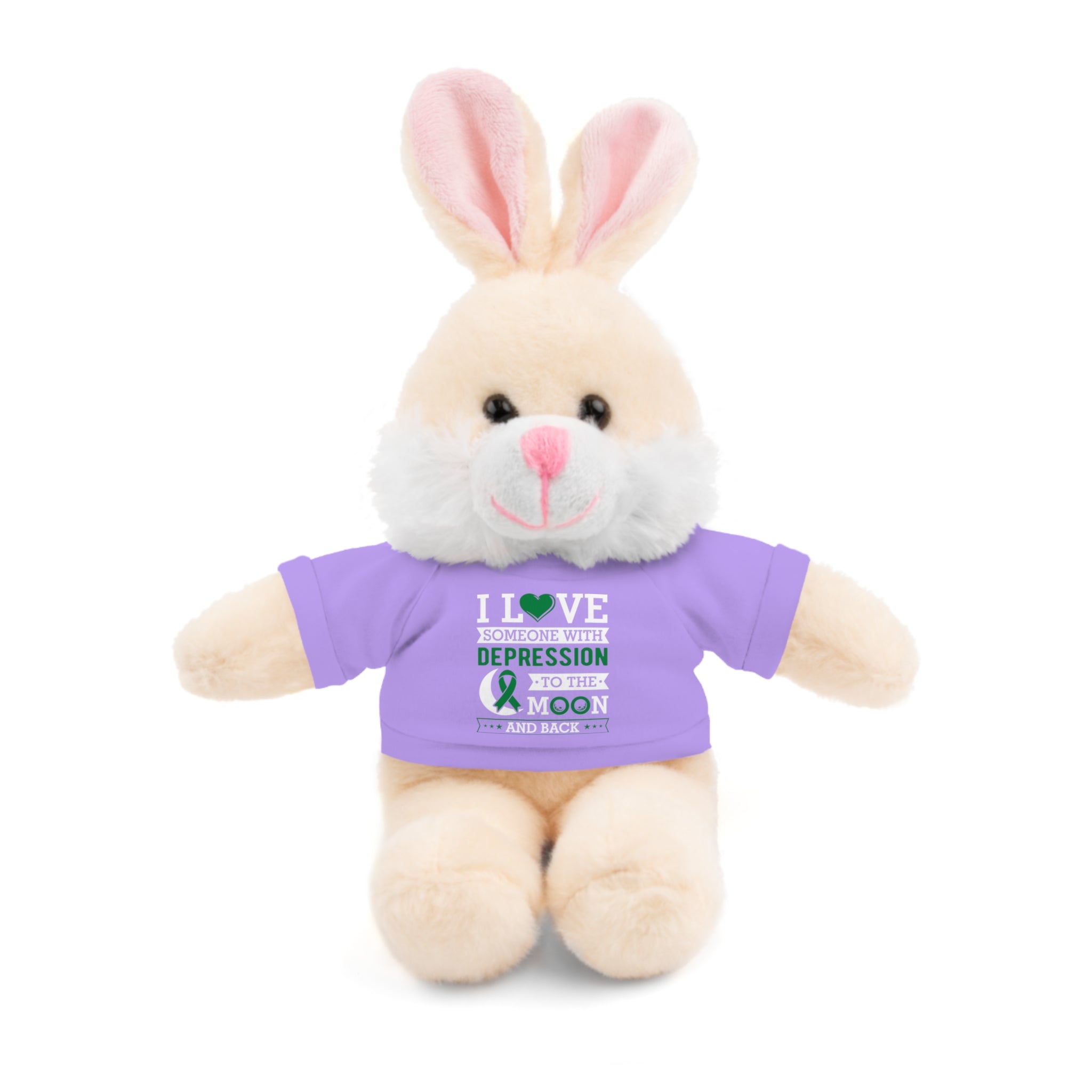 Show Your Love and Support with 'I Love Someone with Depression' Stuffed Animals - Furry Friend Wears Heartfelt Message Tee